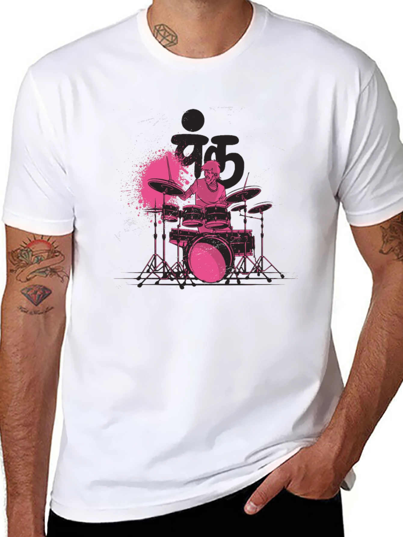 Drummer Graphic Black T-Shirt