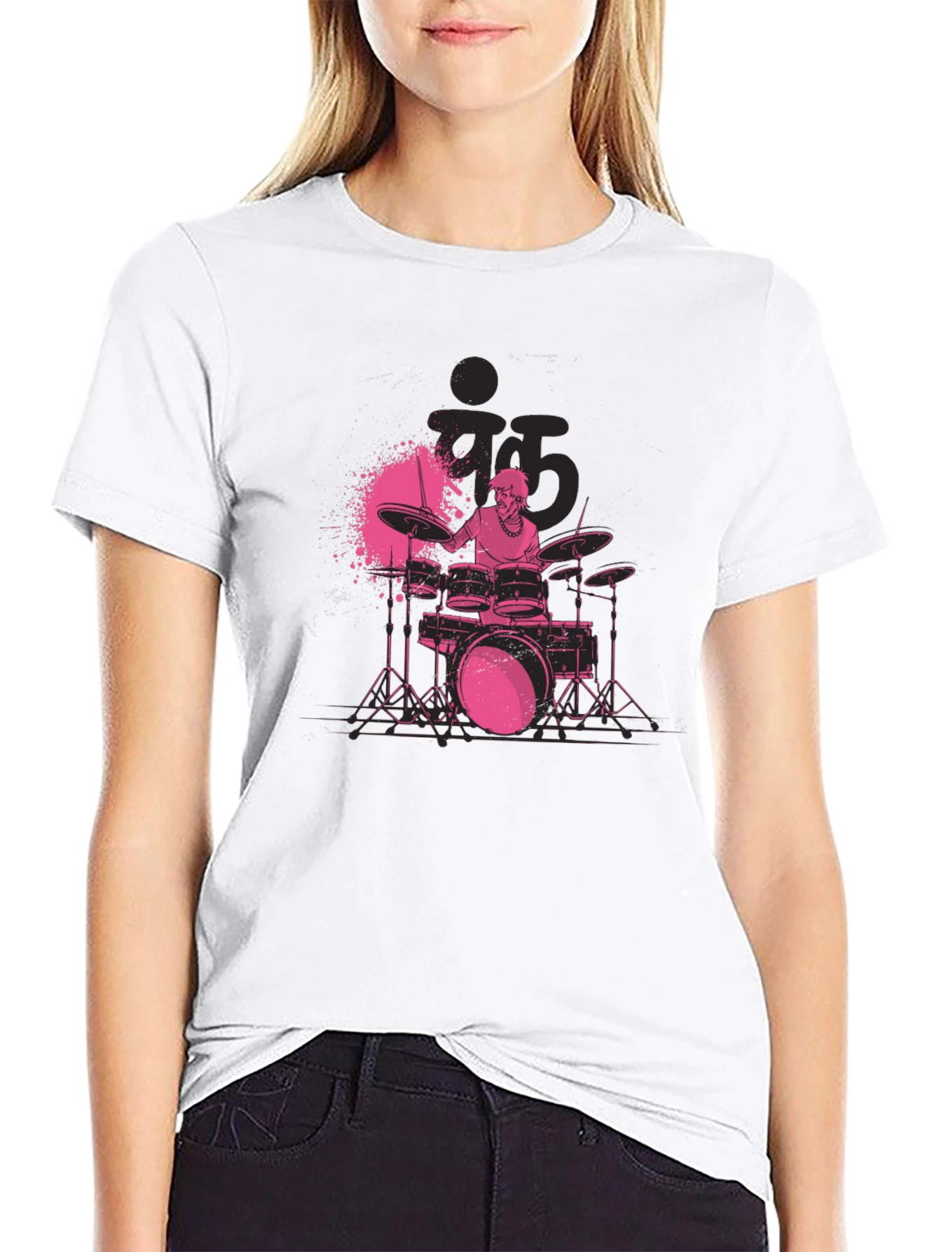 Drummer Graphic Black T-Shirt