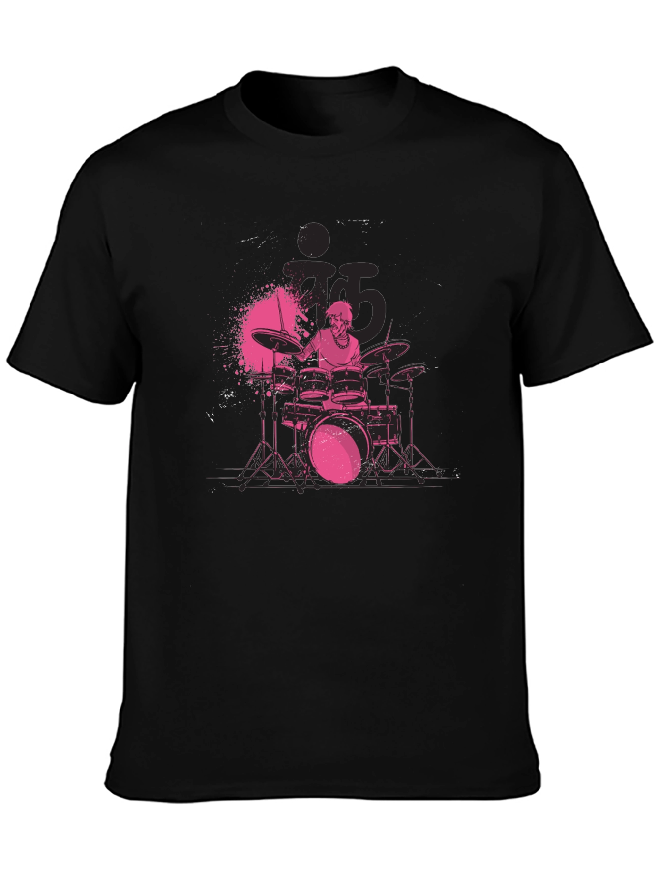 Drummer Graphic Black T-Shirt