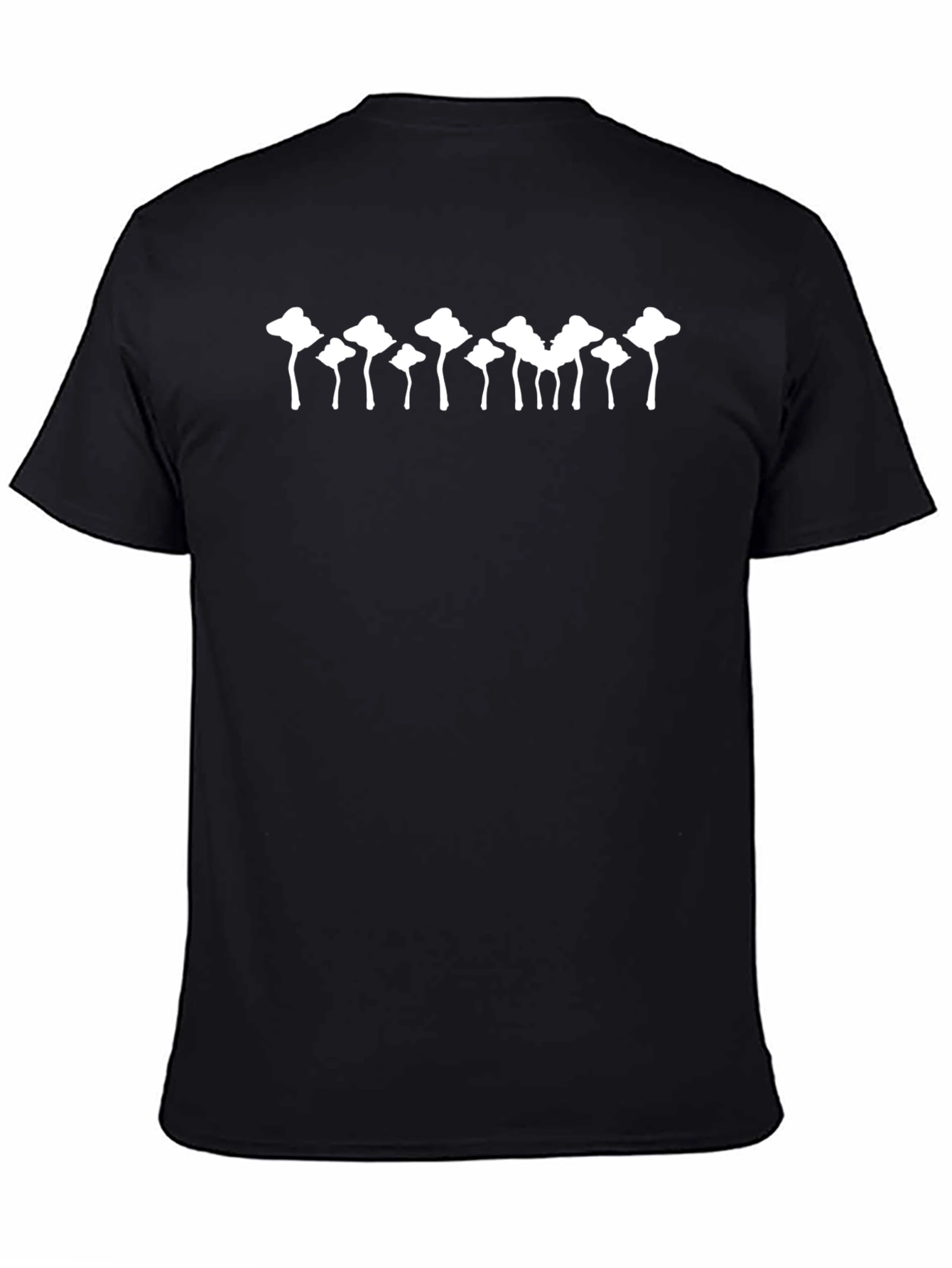 Abstract Tree Line Black Cotton T-Shirt