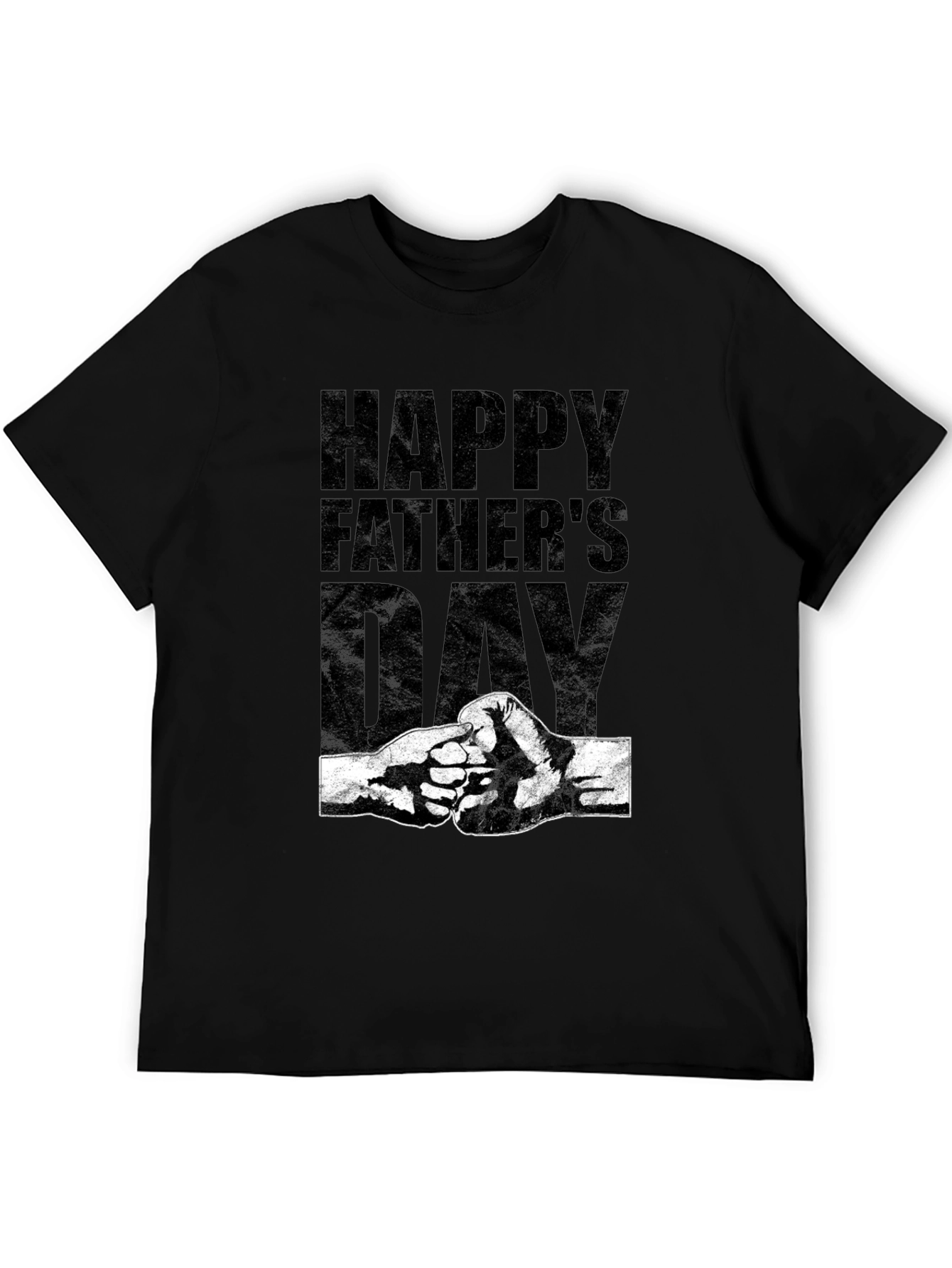 Happy Fathers Day Fist Bump Graphic Tee - Black