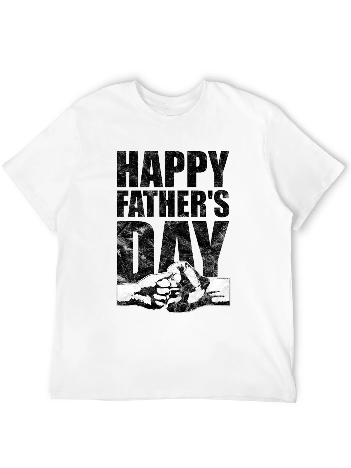 Happy Fathers Day Fist Bump Graphic Tee - Black