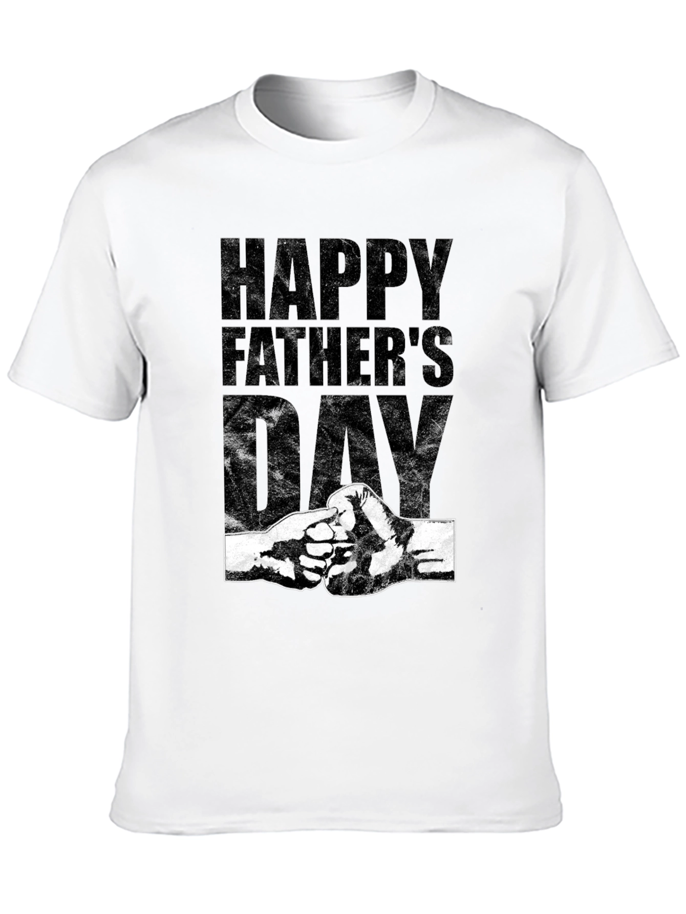Happy Fathers Day Fist Bump Graphic Tee - Black