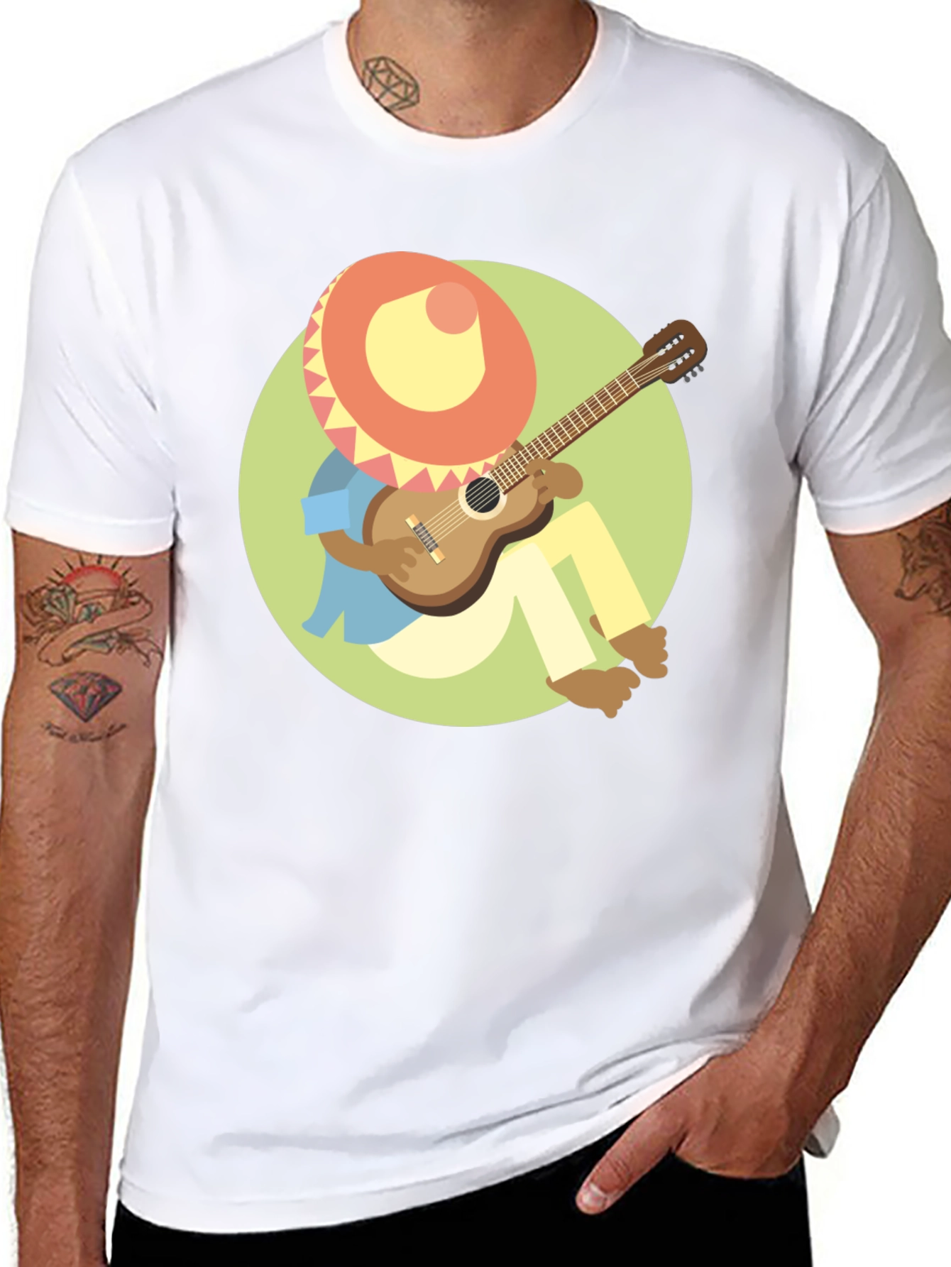 Mariachi Guitar Player Graphic T-Shirt