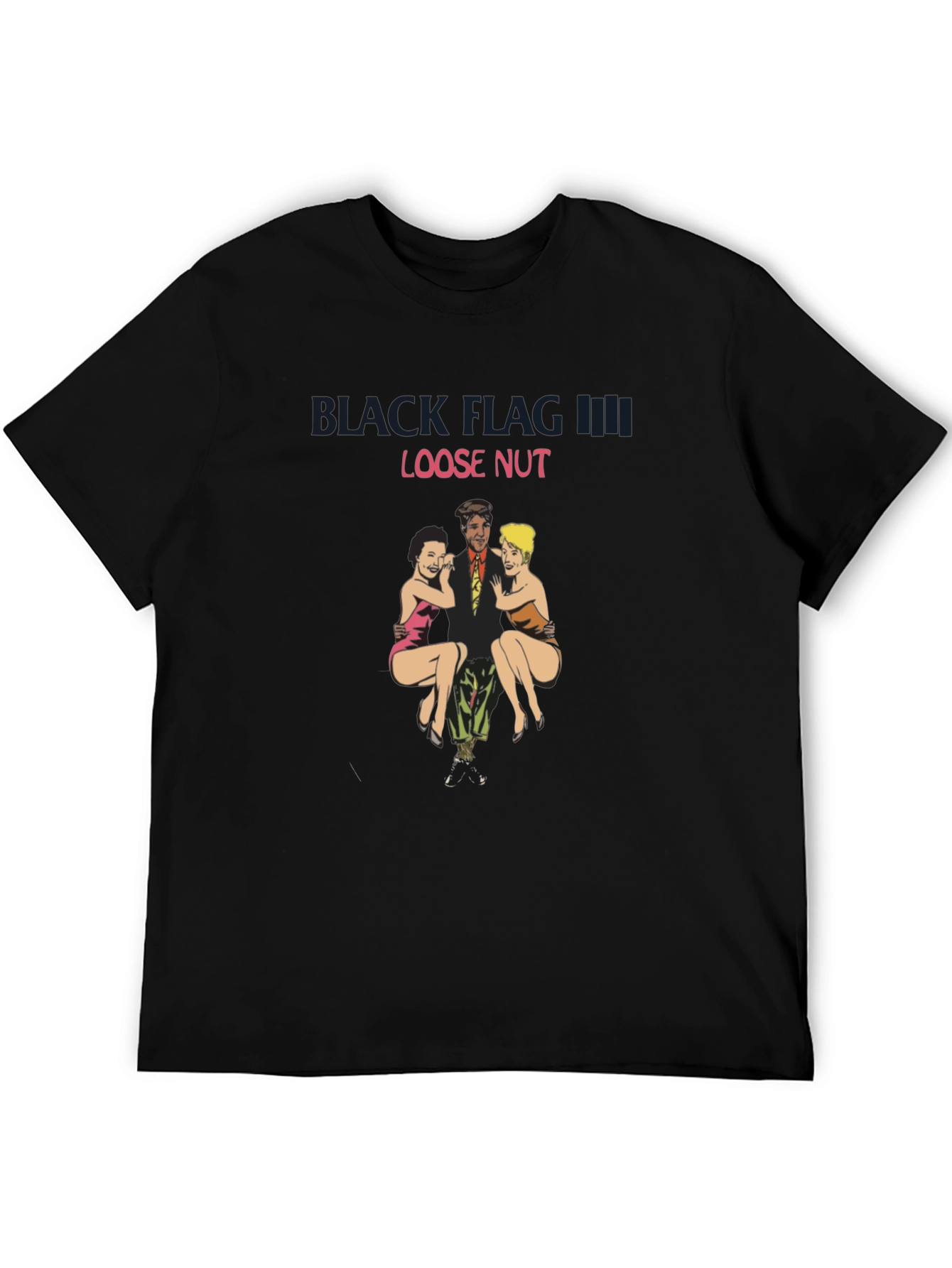Black T-Shirt with Loose Nut Graphic