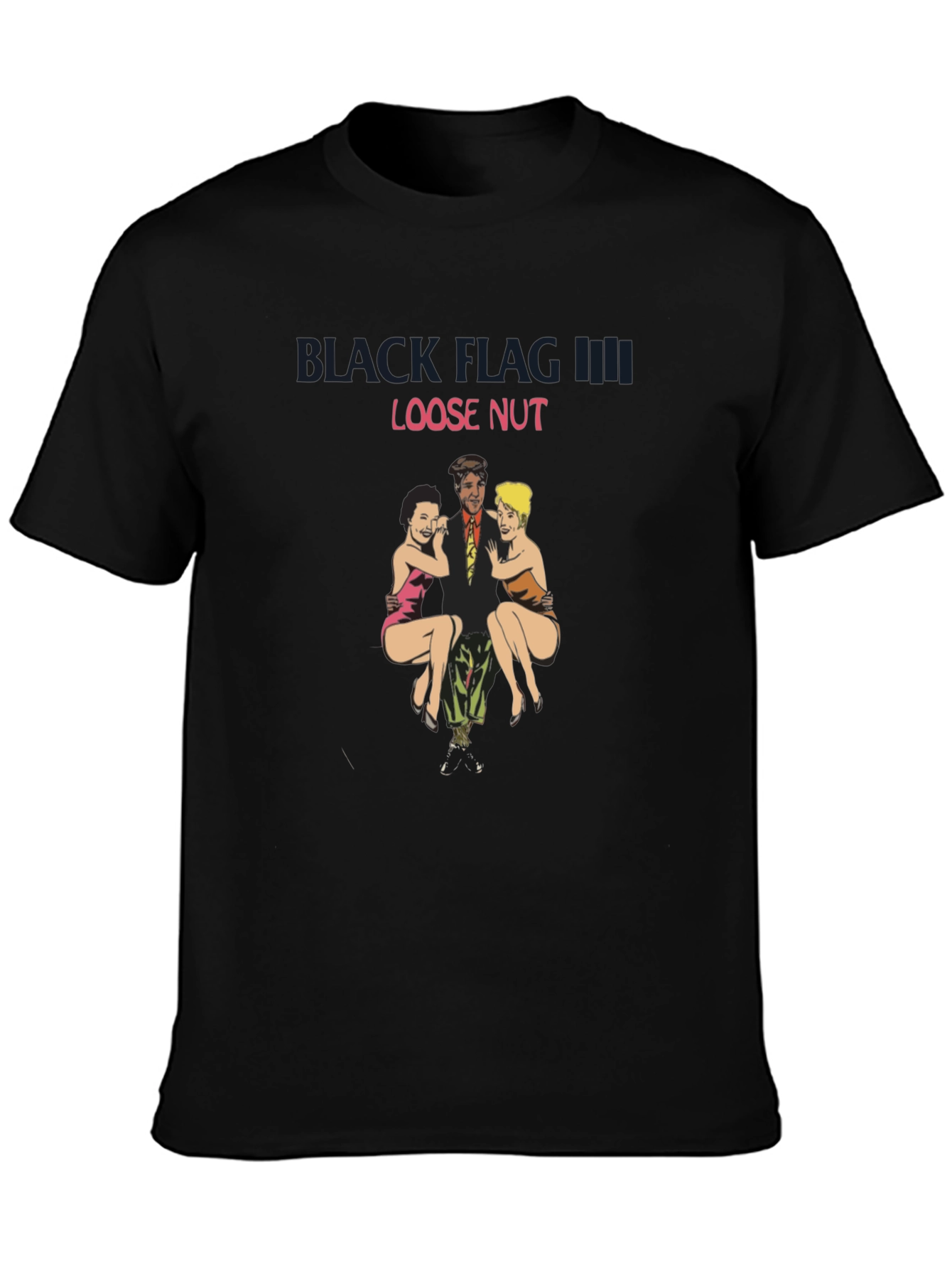 Black T-Shirt with Loose Nut Graphic