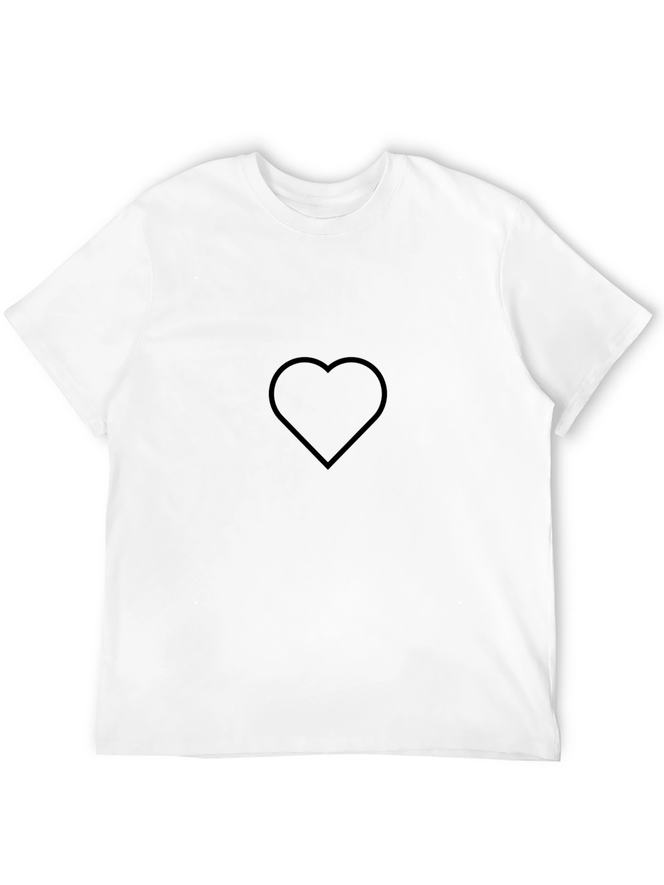Mens Black Heart Outline T-Shirt - Casual Comfort