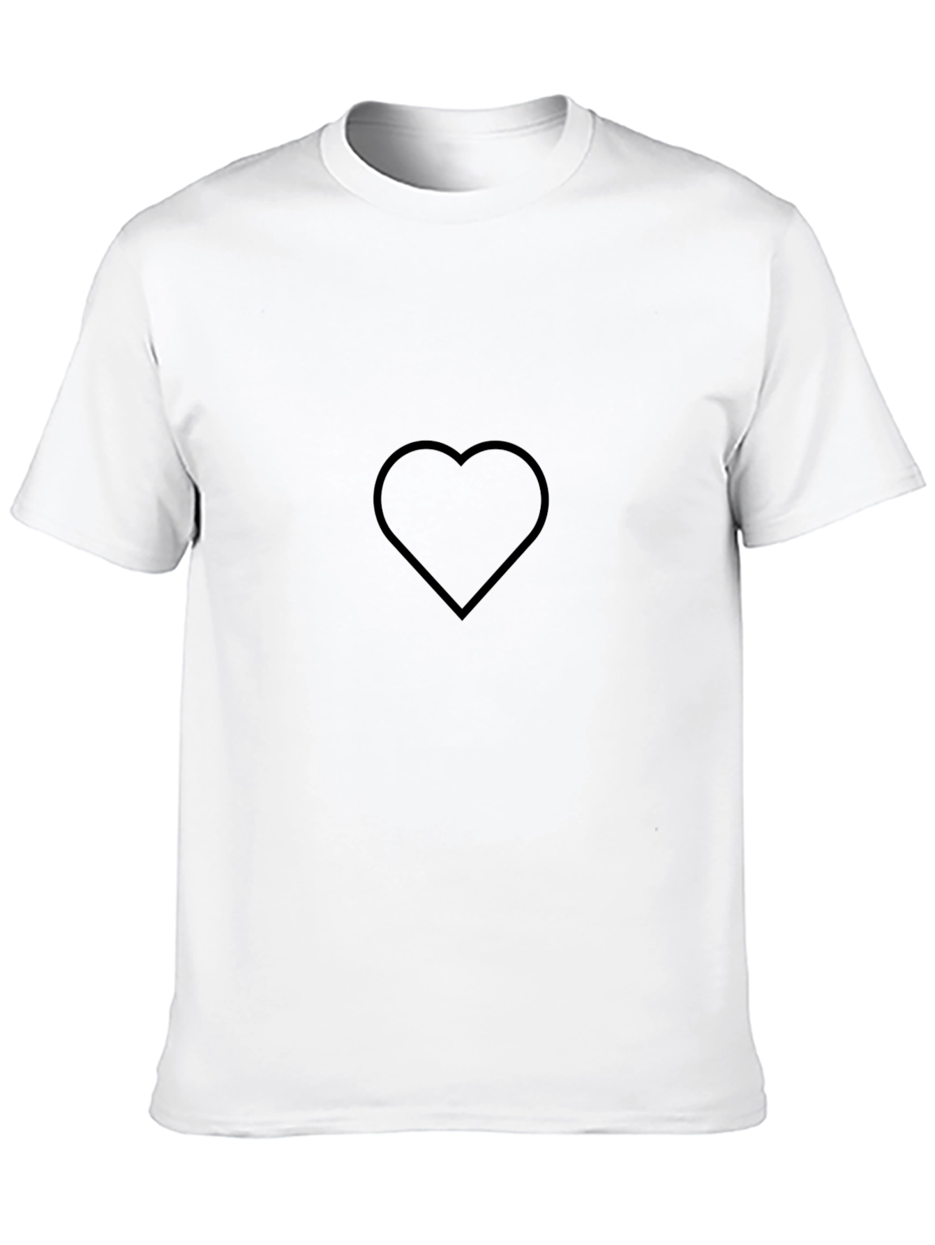 Mens Black Heart Outline T-Shirt - Casual Comfort