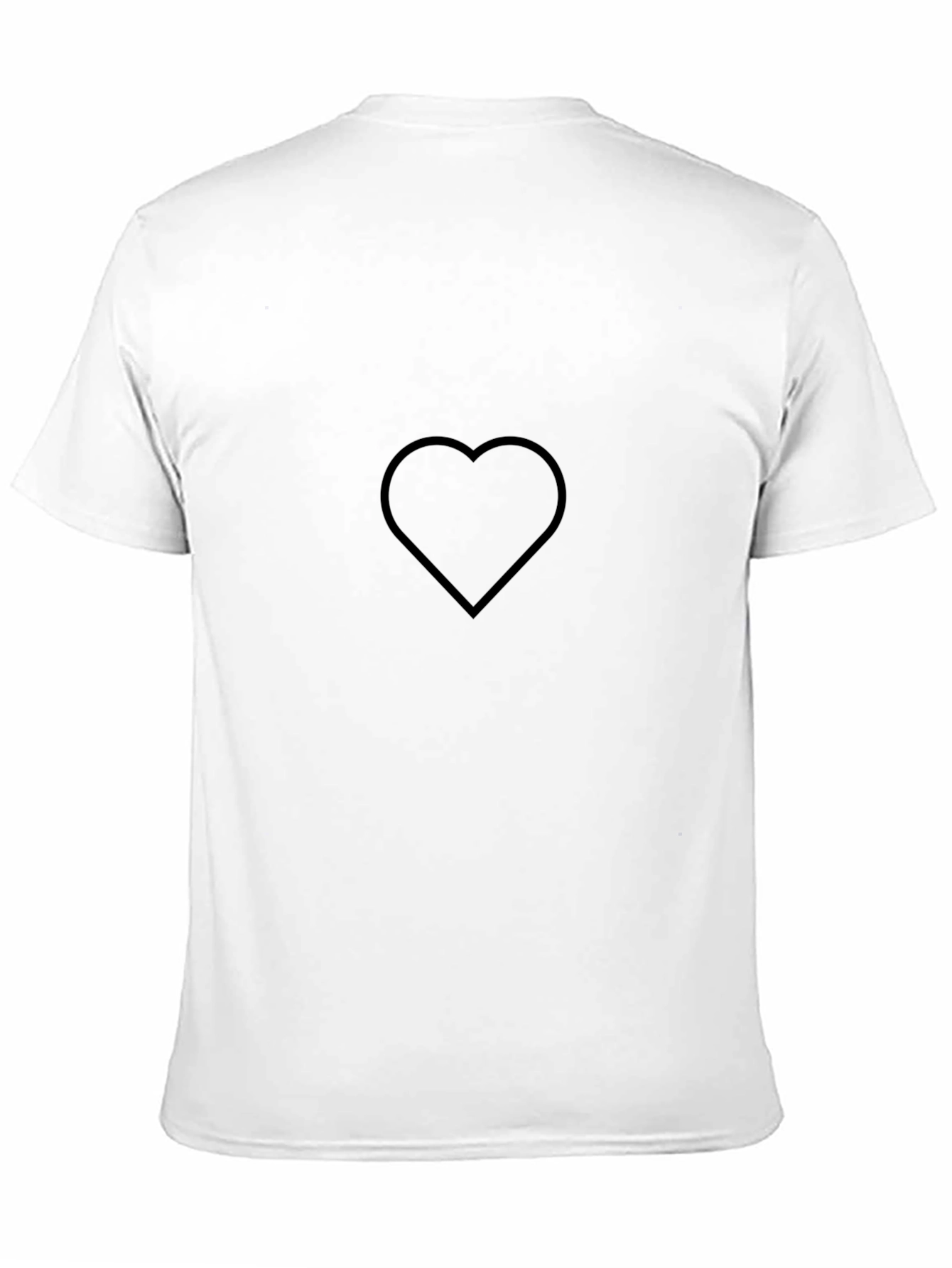 Mens Black Heart Outline T-Shirt - Casual Comfort