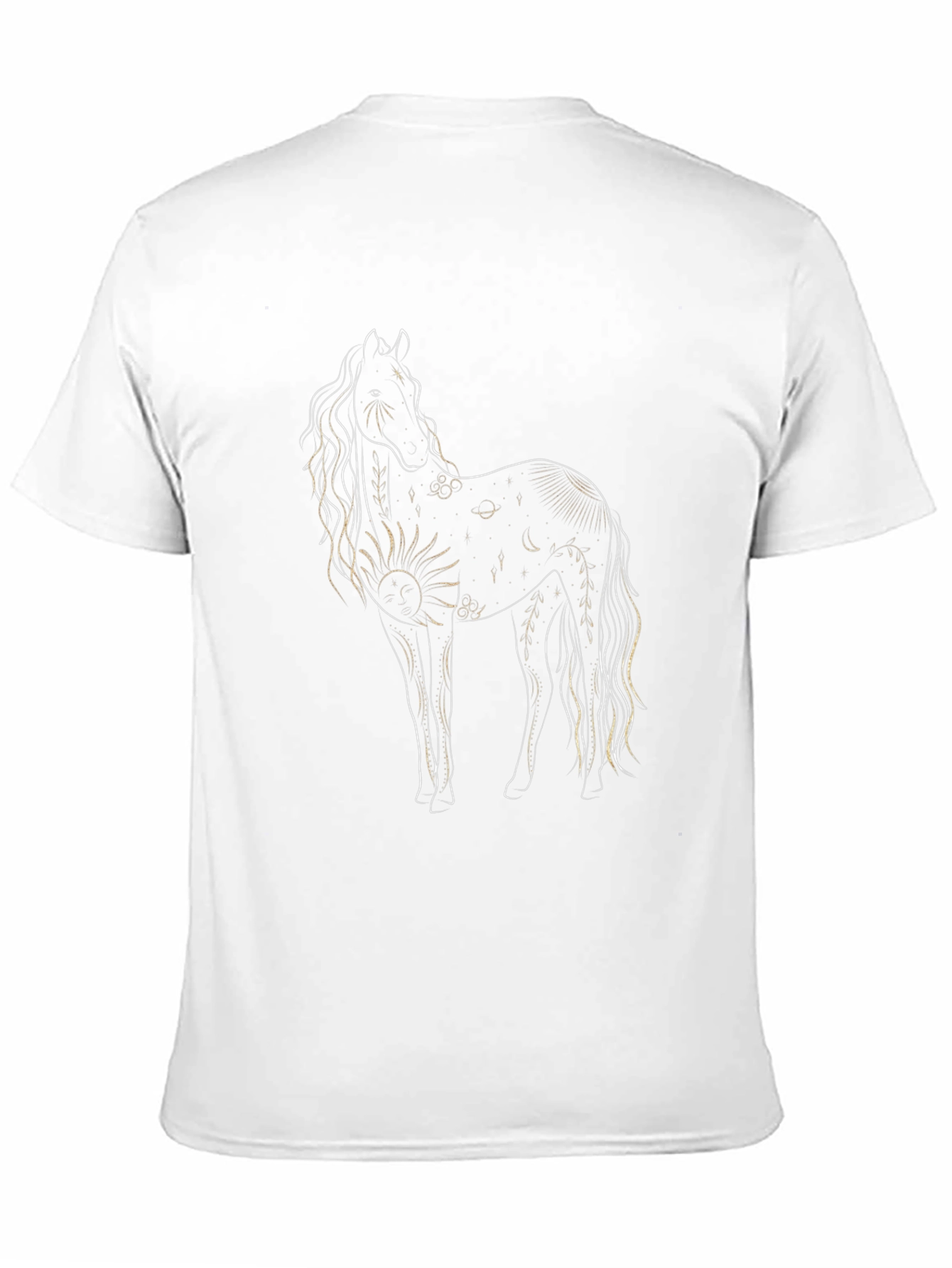Celestial Horse Graphic Black T-Shirt