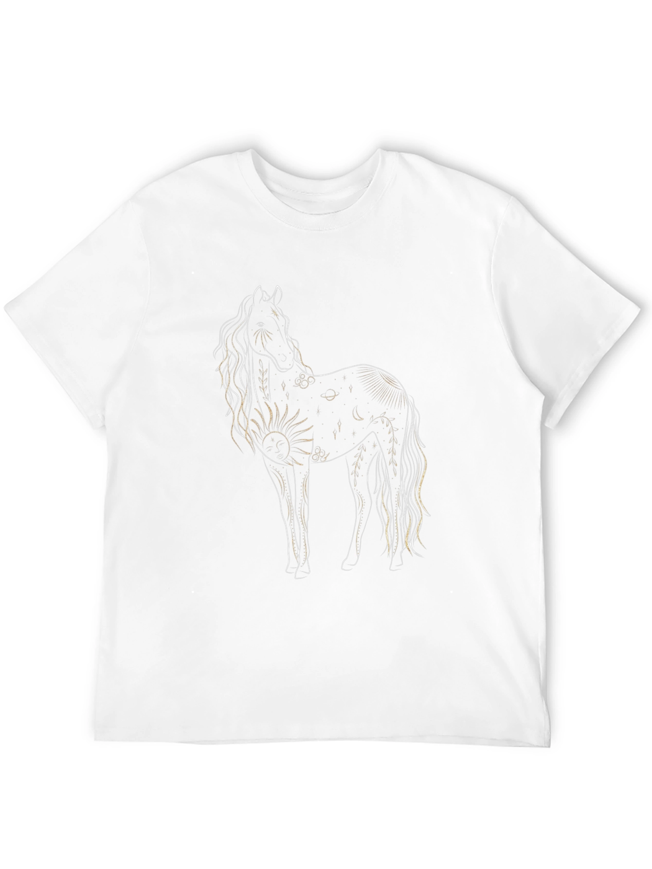 Celestial Horse Graphic Black T-Shirt