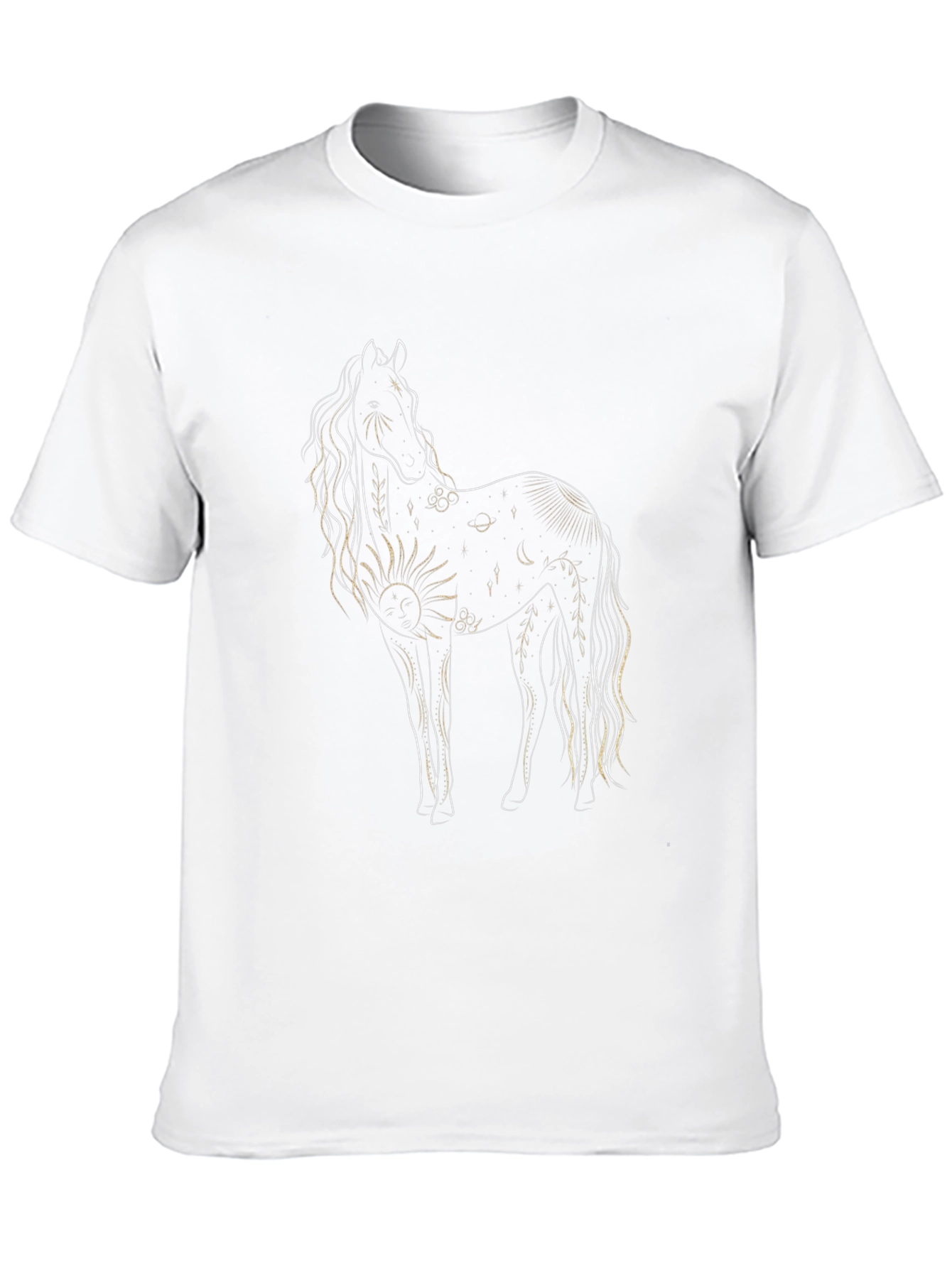 Celestial Horse Graphic Black T-Shirt