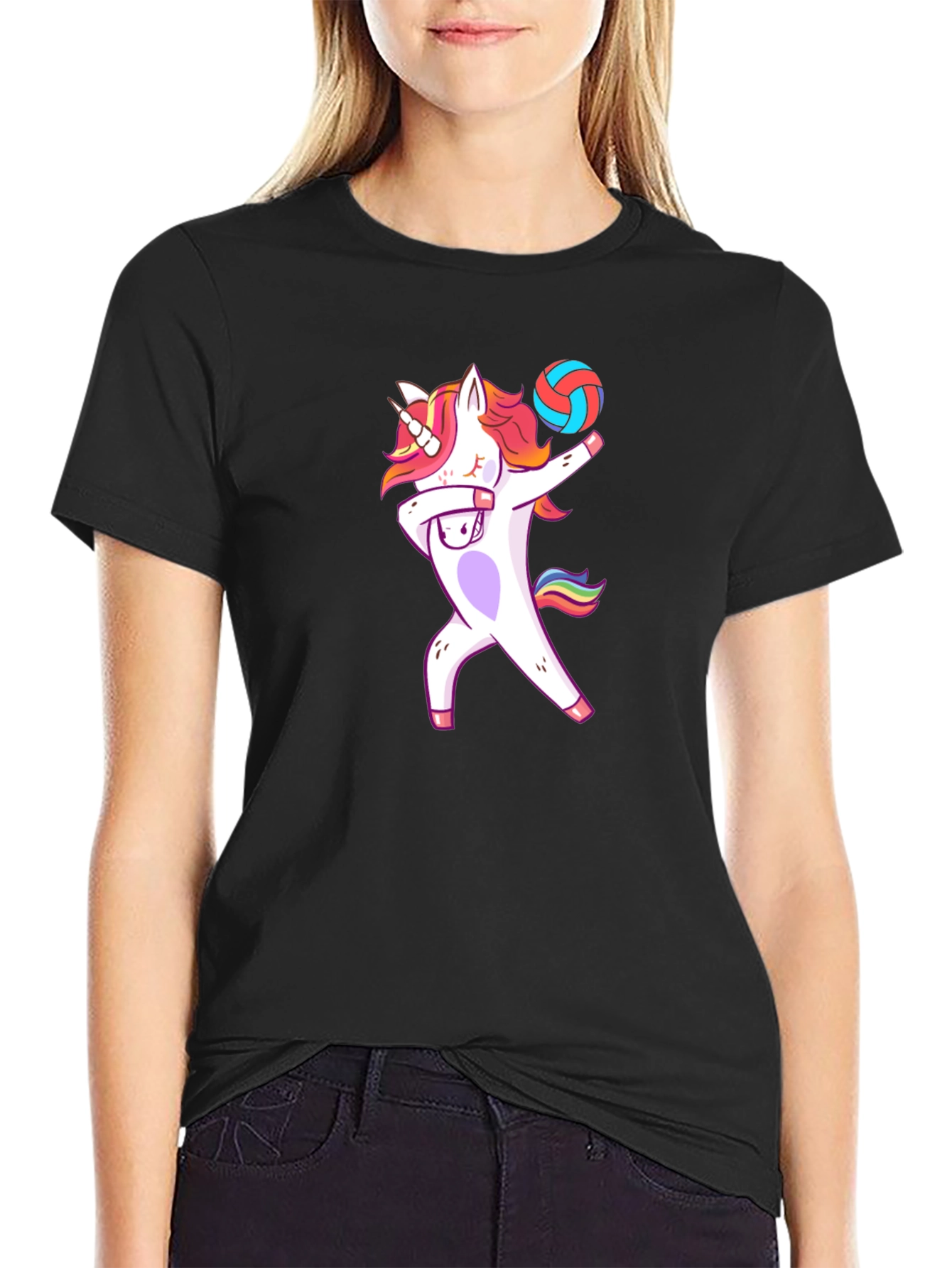 Unicorn Volleyball Dabbing T-Shirt