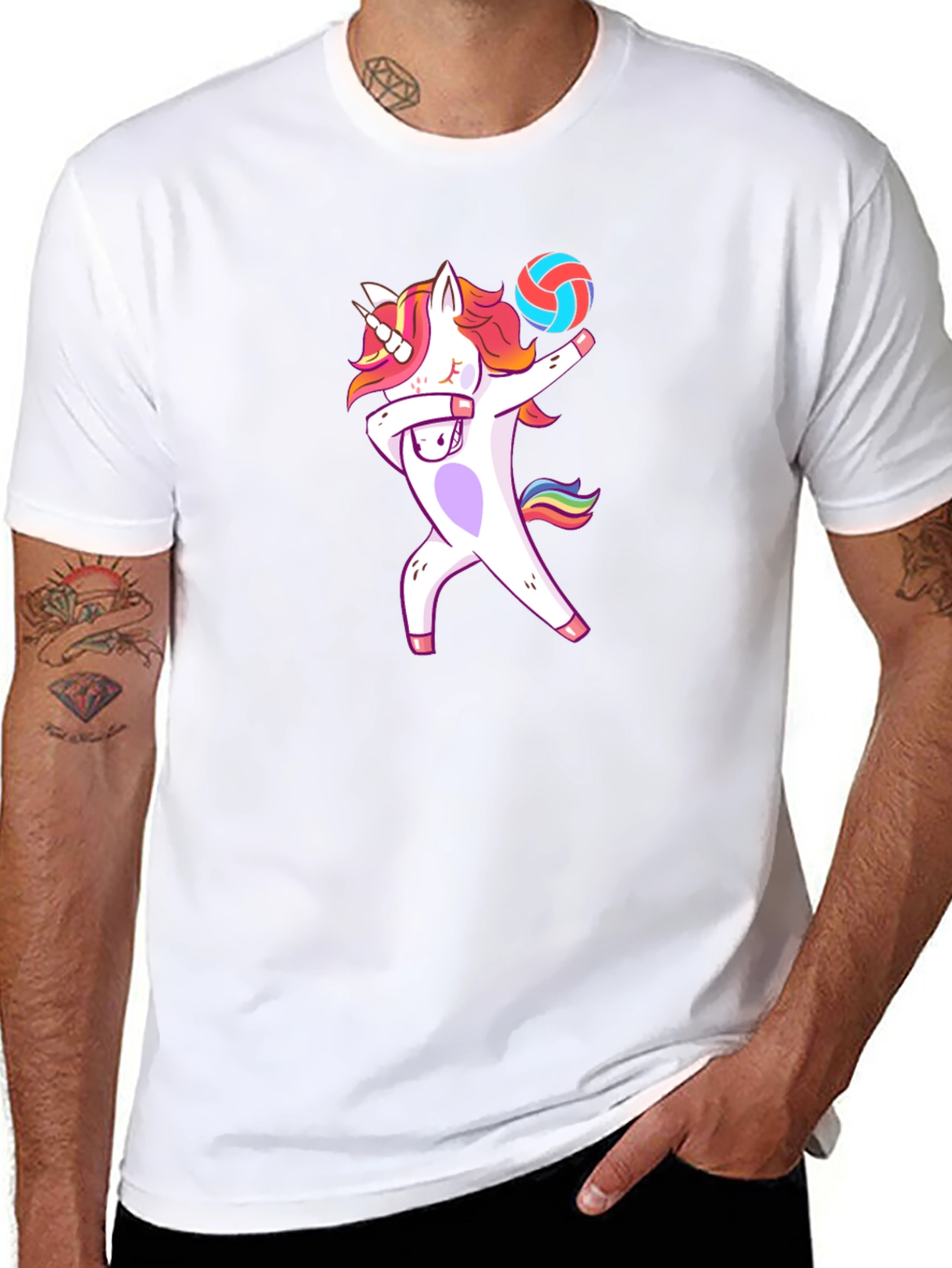 Unicorn Volleyball Dabbing T-Shirt