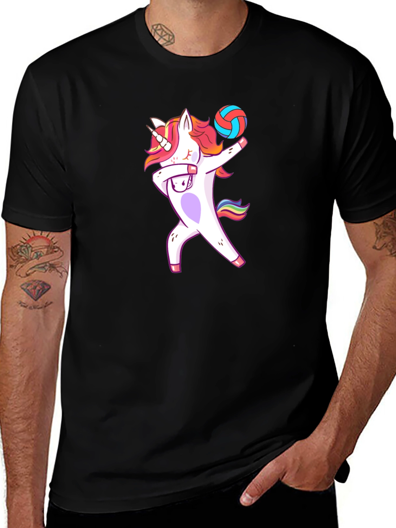 Unicorn Volleyball Dabbing T-Shirt