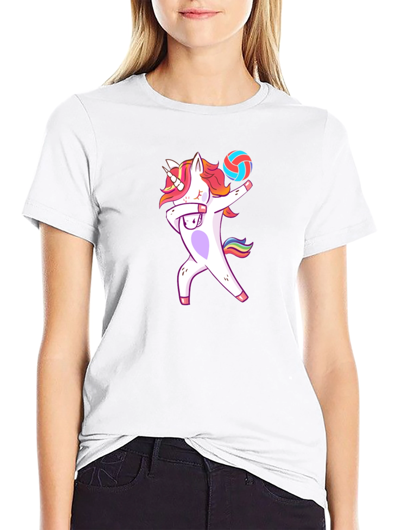 Unicorn Volleyball Dabbing T-Shirt