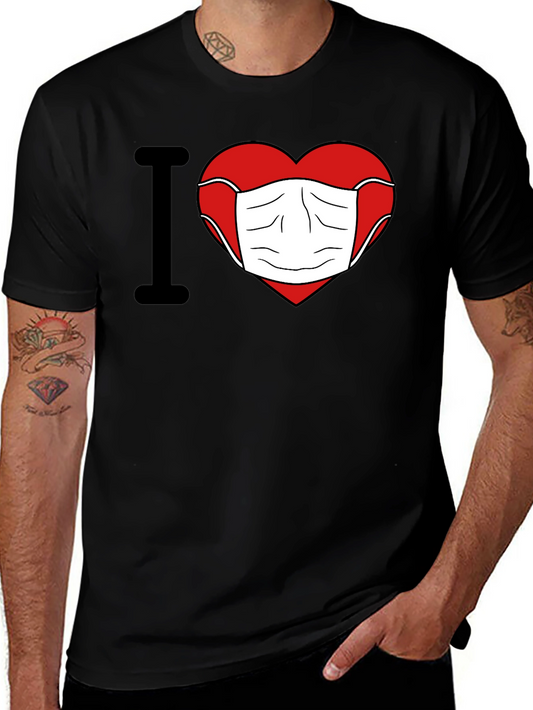 I Love Masks T-Shirt - Novelty Protective Wear Graphic Tee