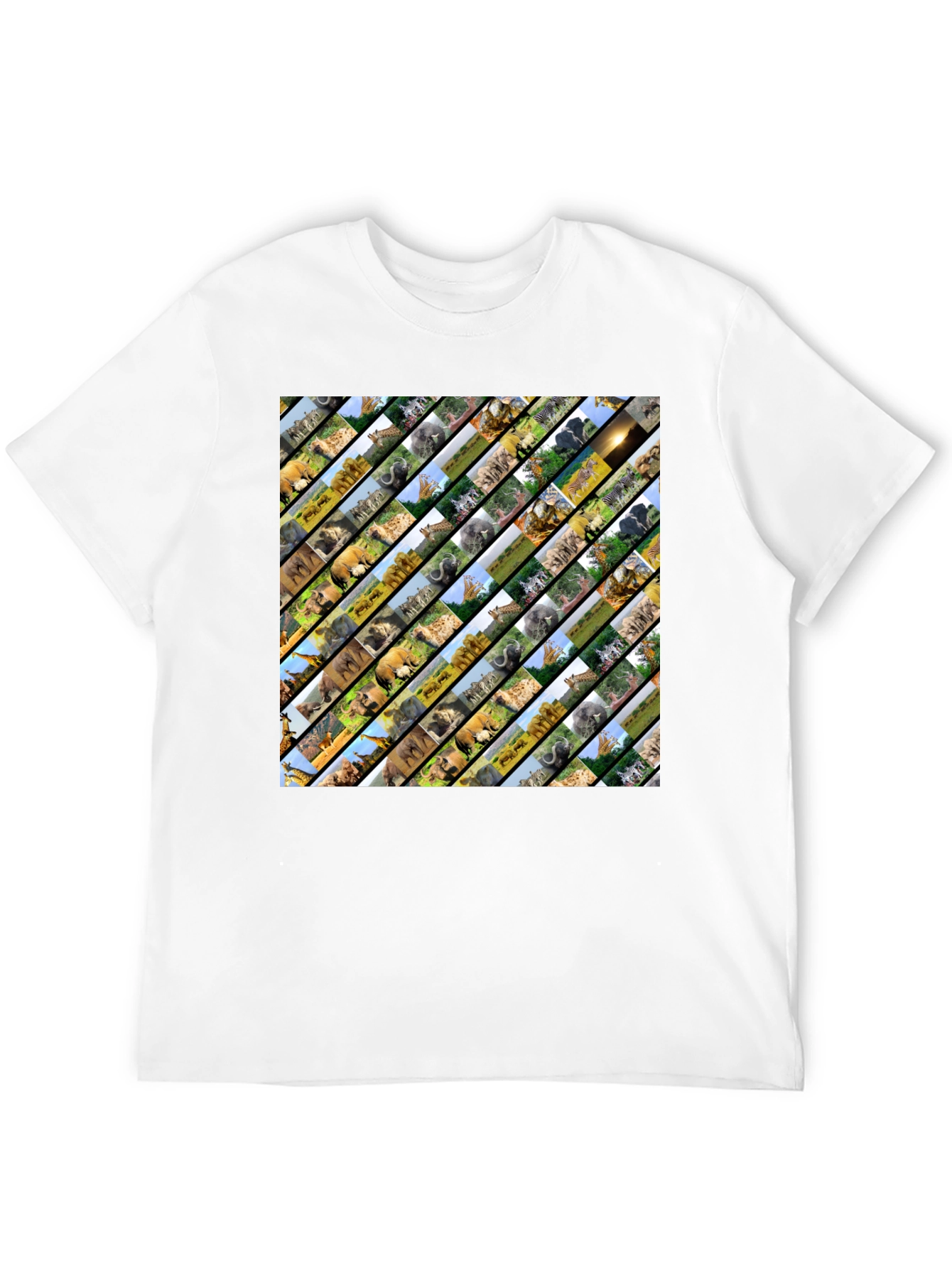Safari Animal Collage Black T-Shirt
