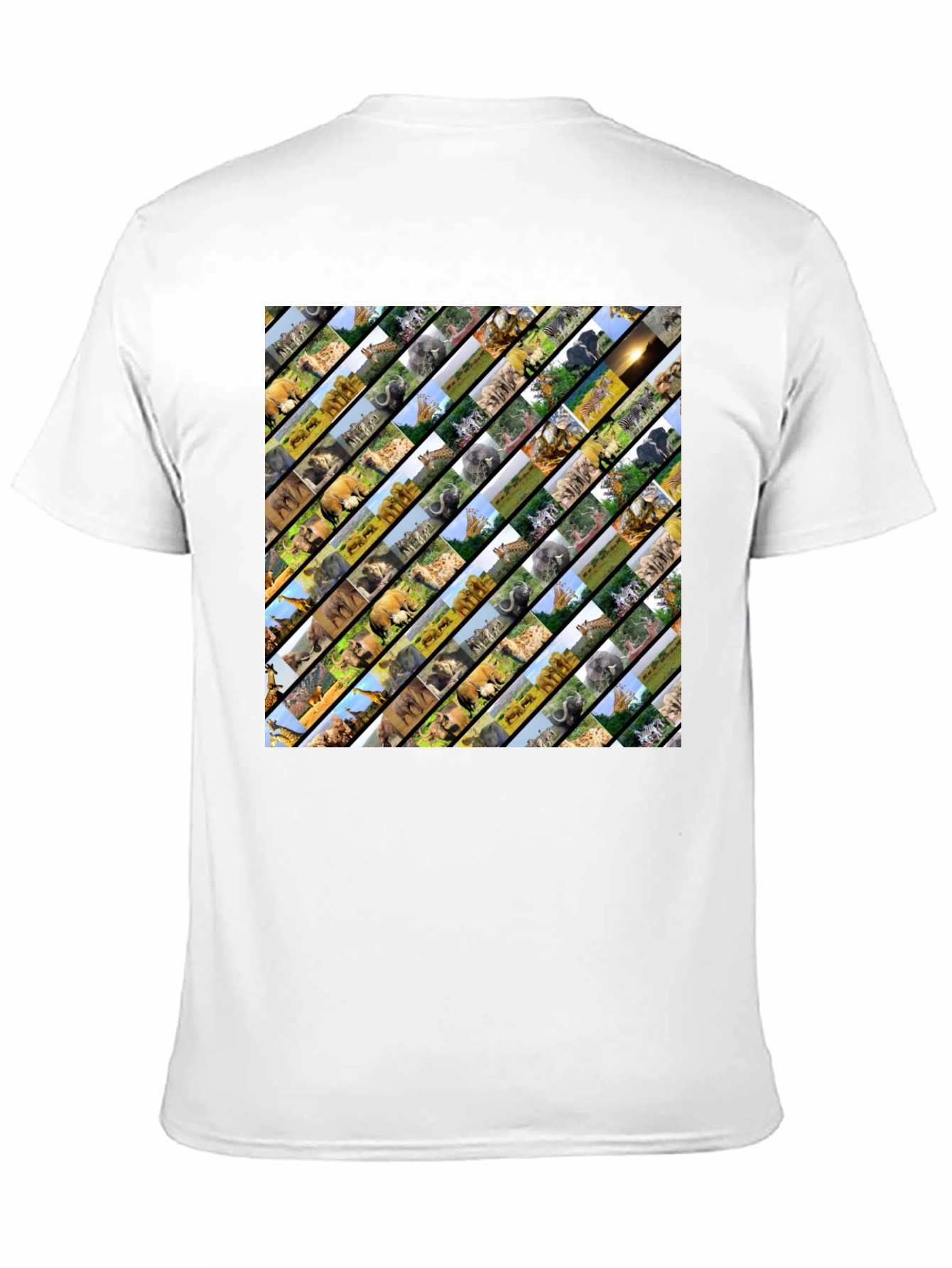 Safari Animal Collage Black T-Shirt