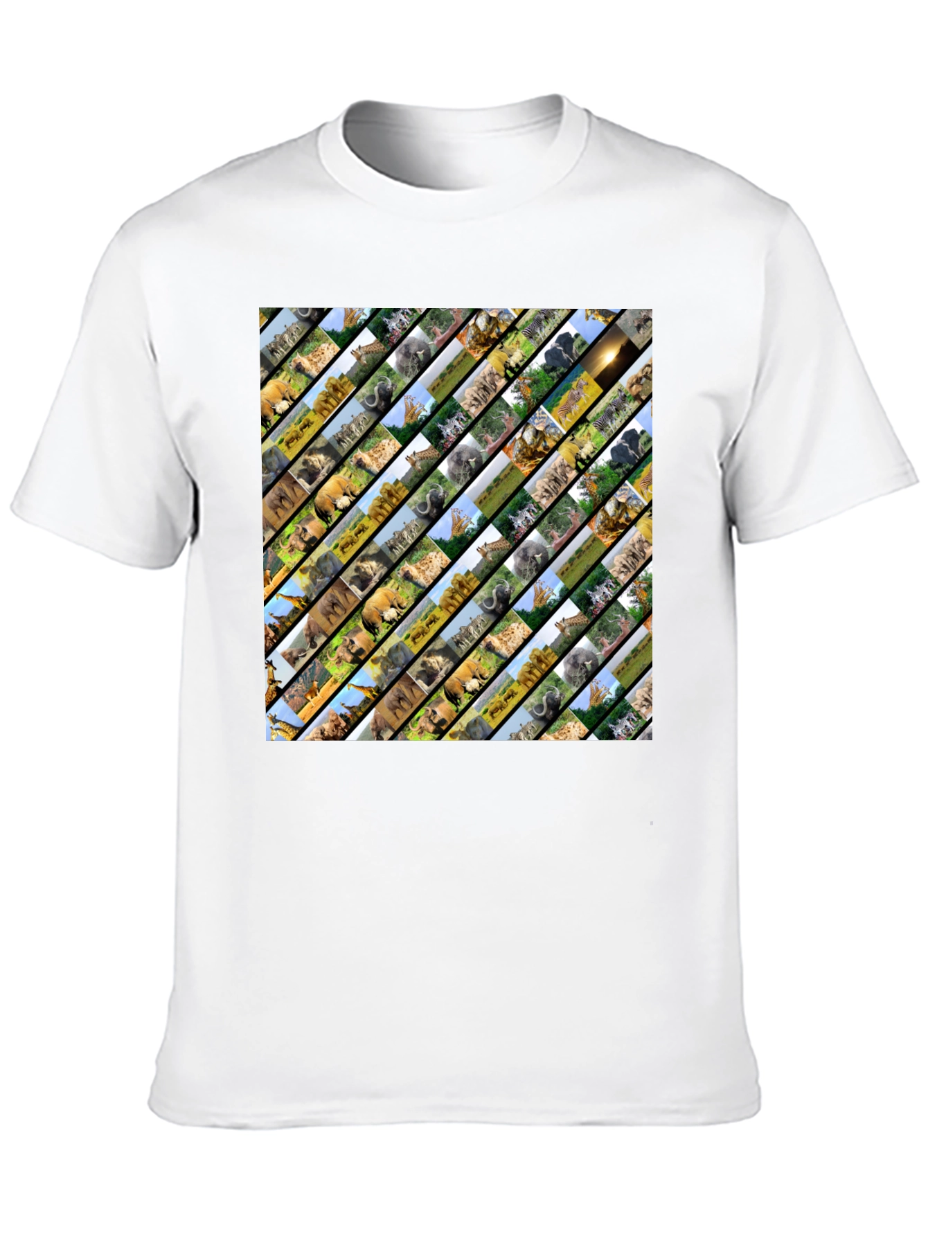 Safari Animal Collage Black T-Shirt
