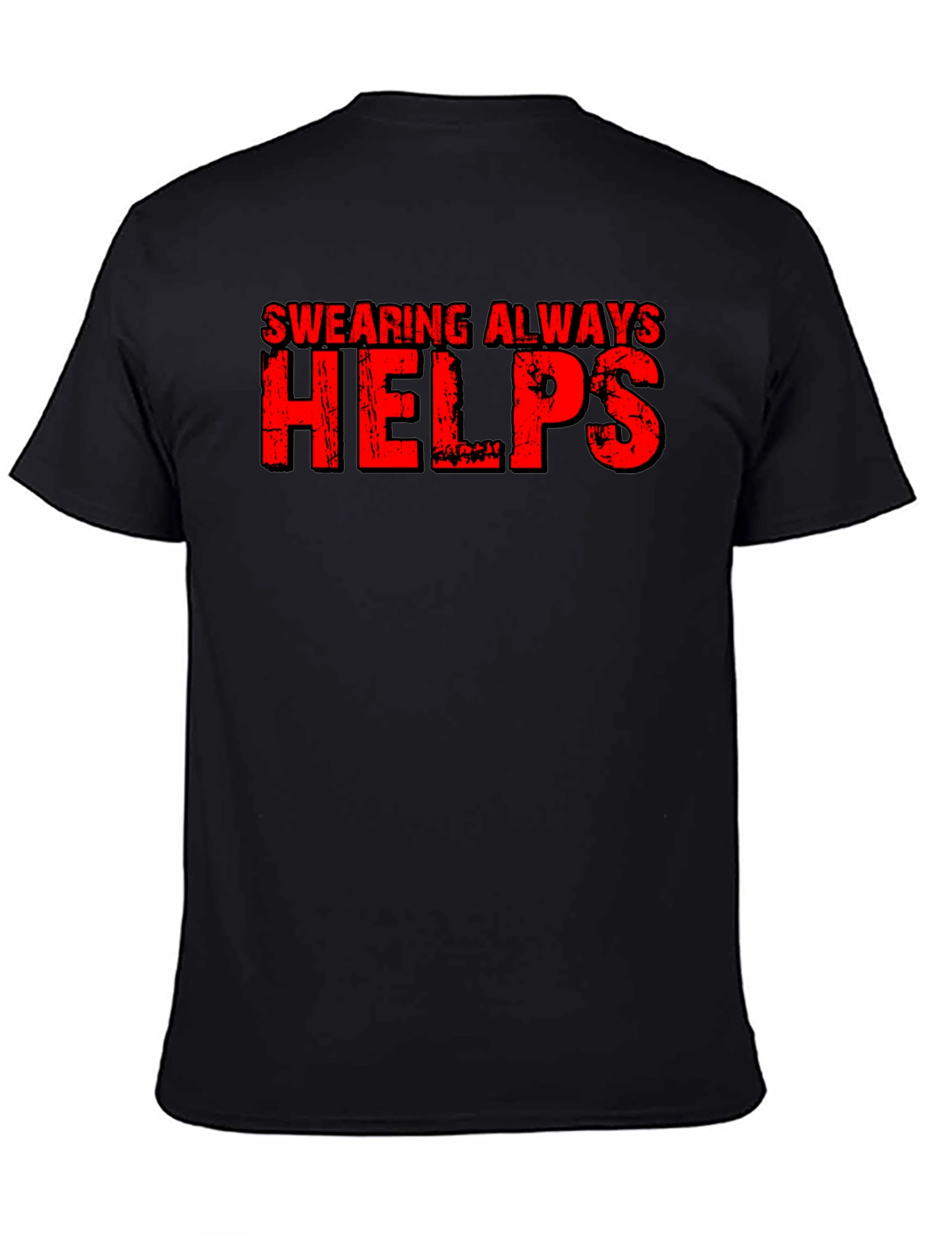 Swearing Always Helps Black Graphic T-Shirt
