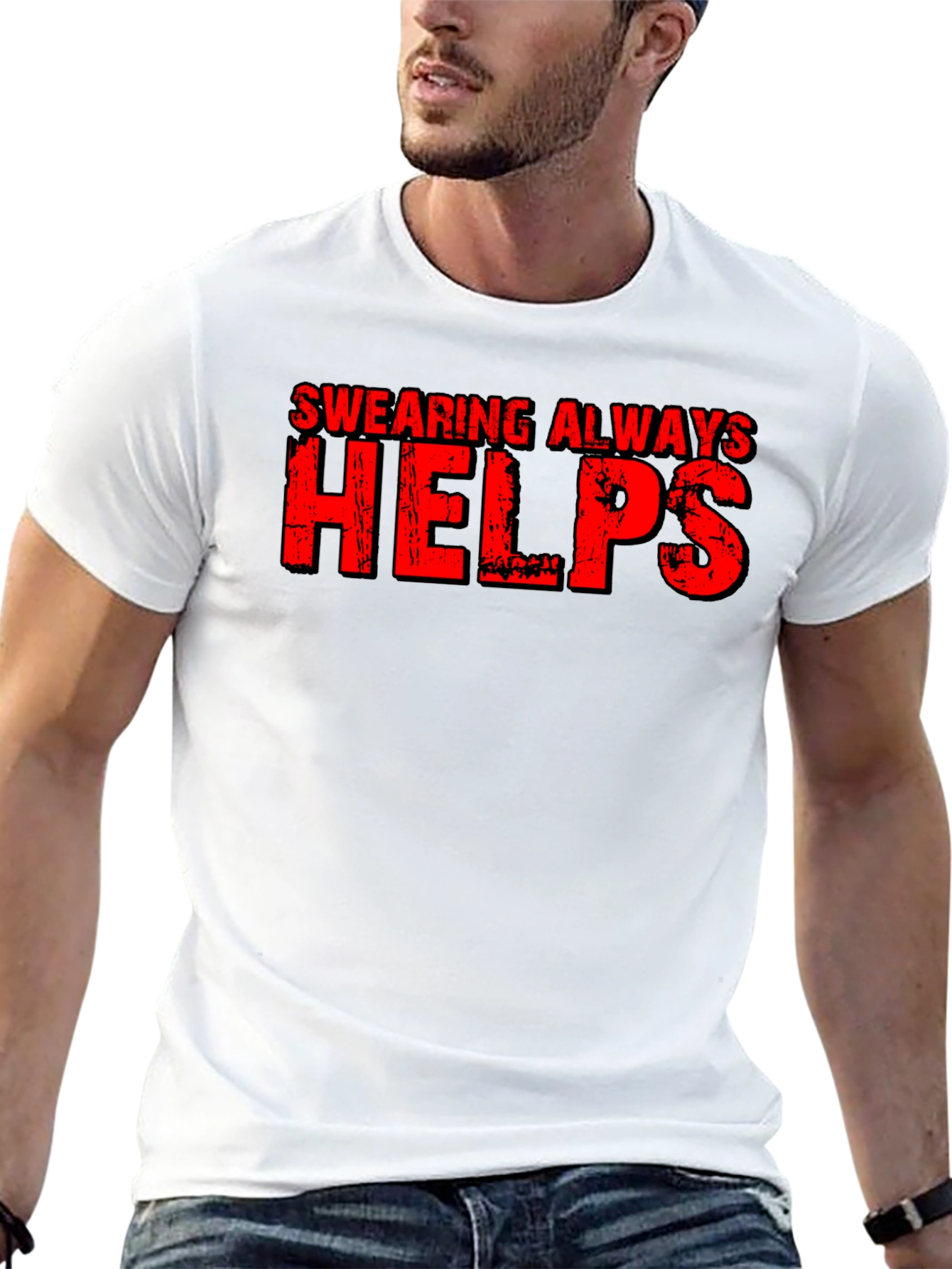 Swearing Always Helps Black Graphic T-Shirt