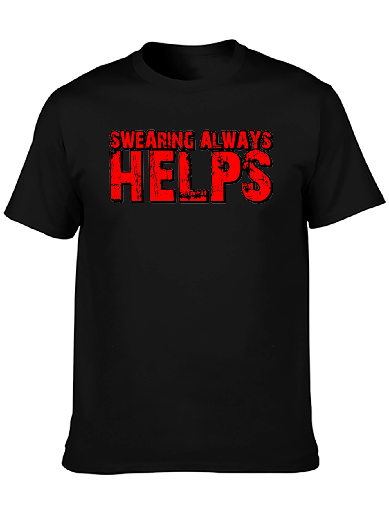 Swearing Always Helps Black Graphic T-Shirt