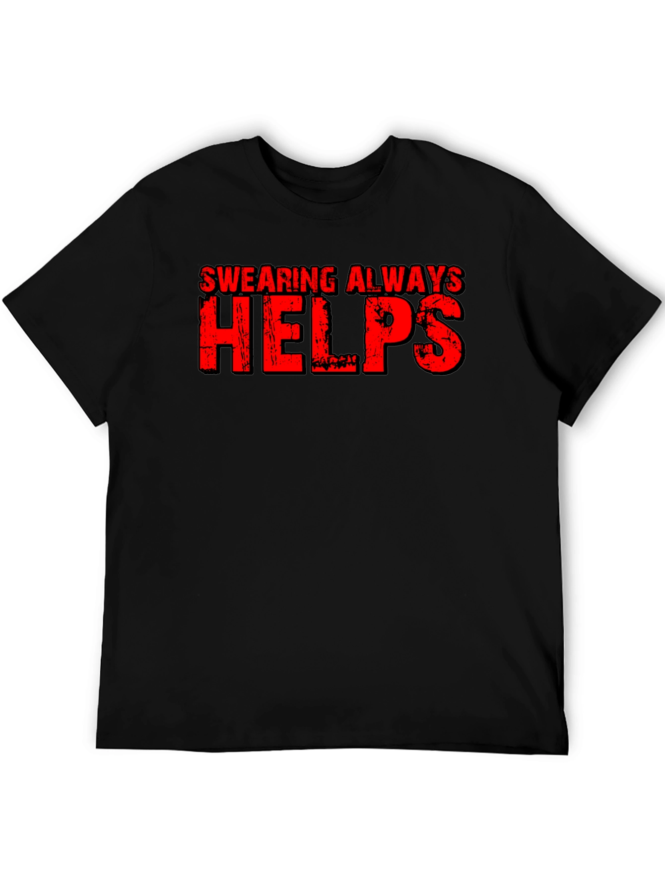 Swearing Always Helps Black Graphic T-Shirt