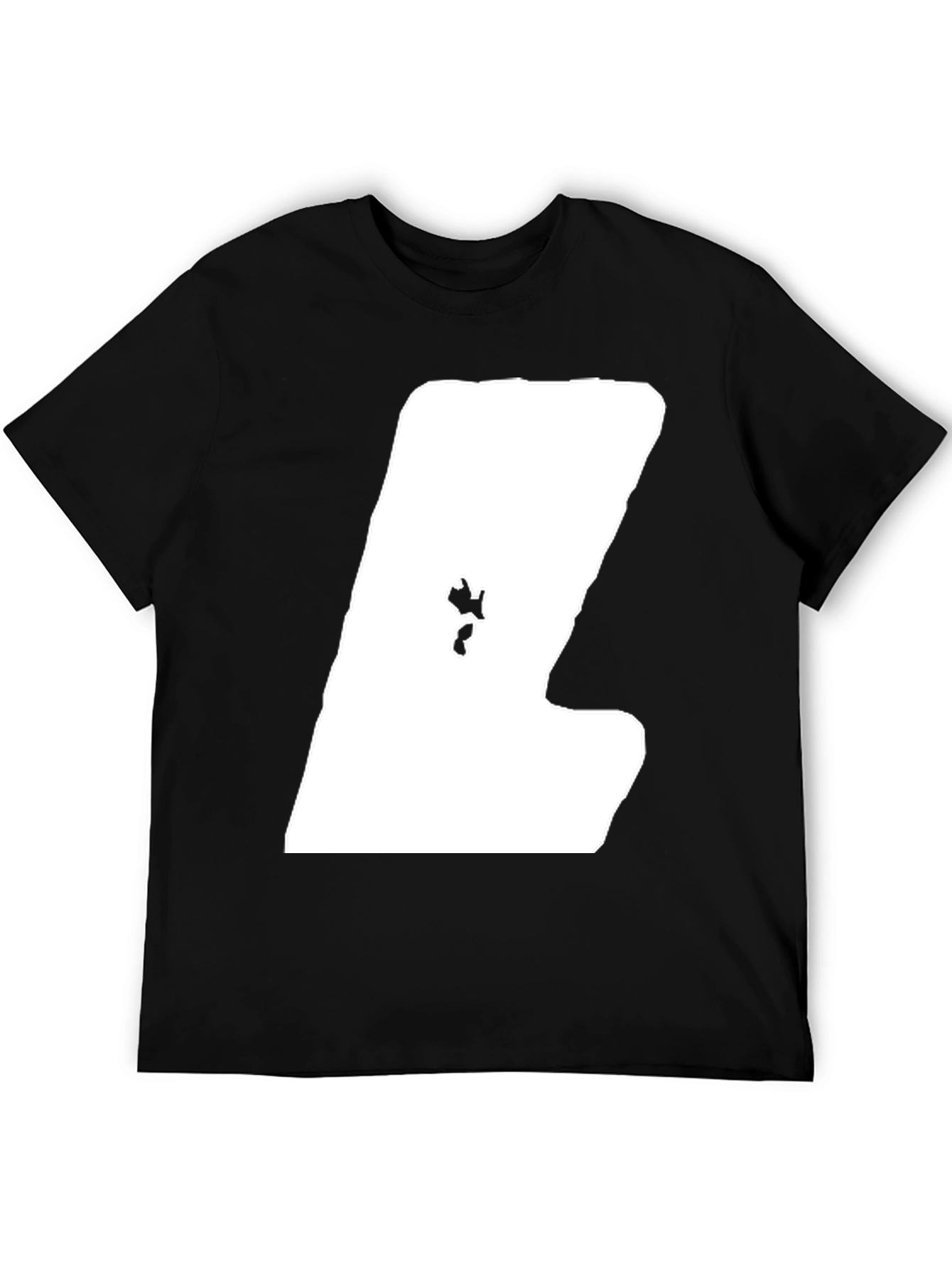Modern Black Tee with Unique White Graphic