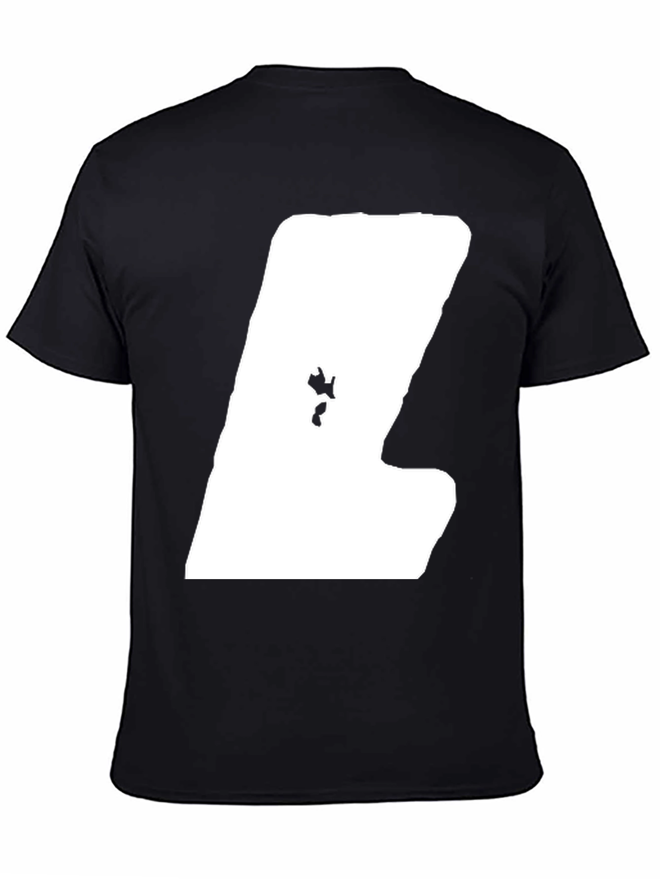 Modern Black Tee with Unique White Graphic