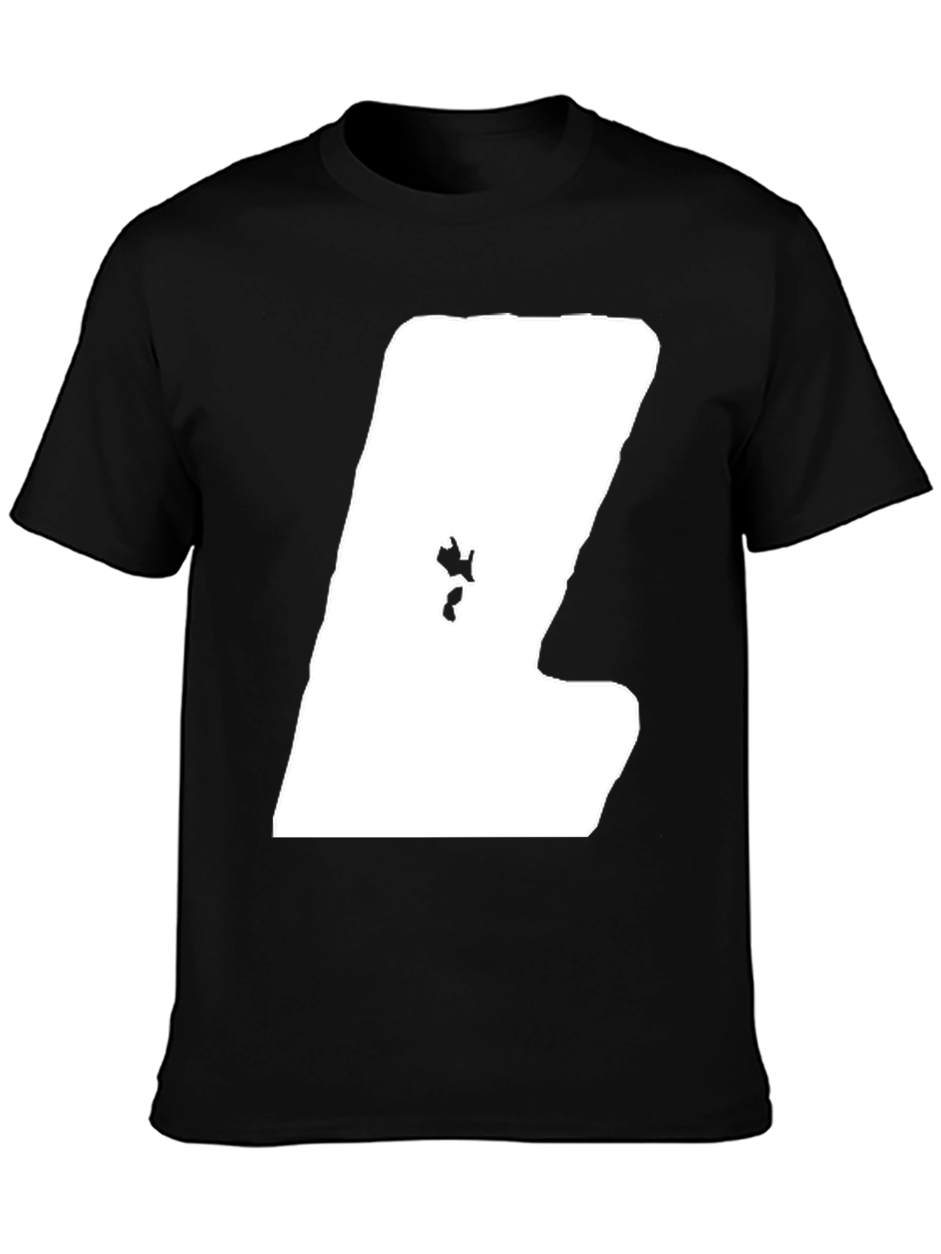 Modern Black Tee with Unique White Graphic