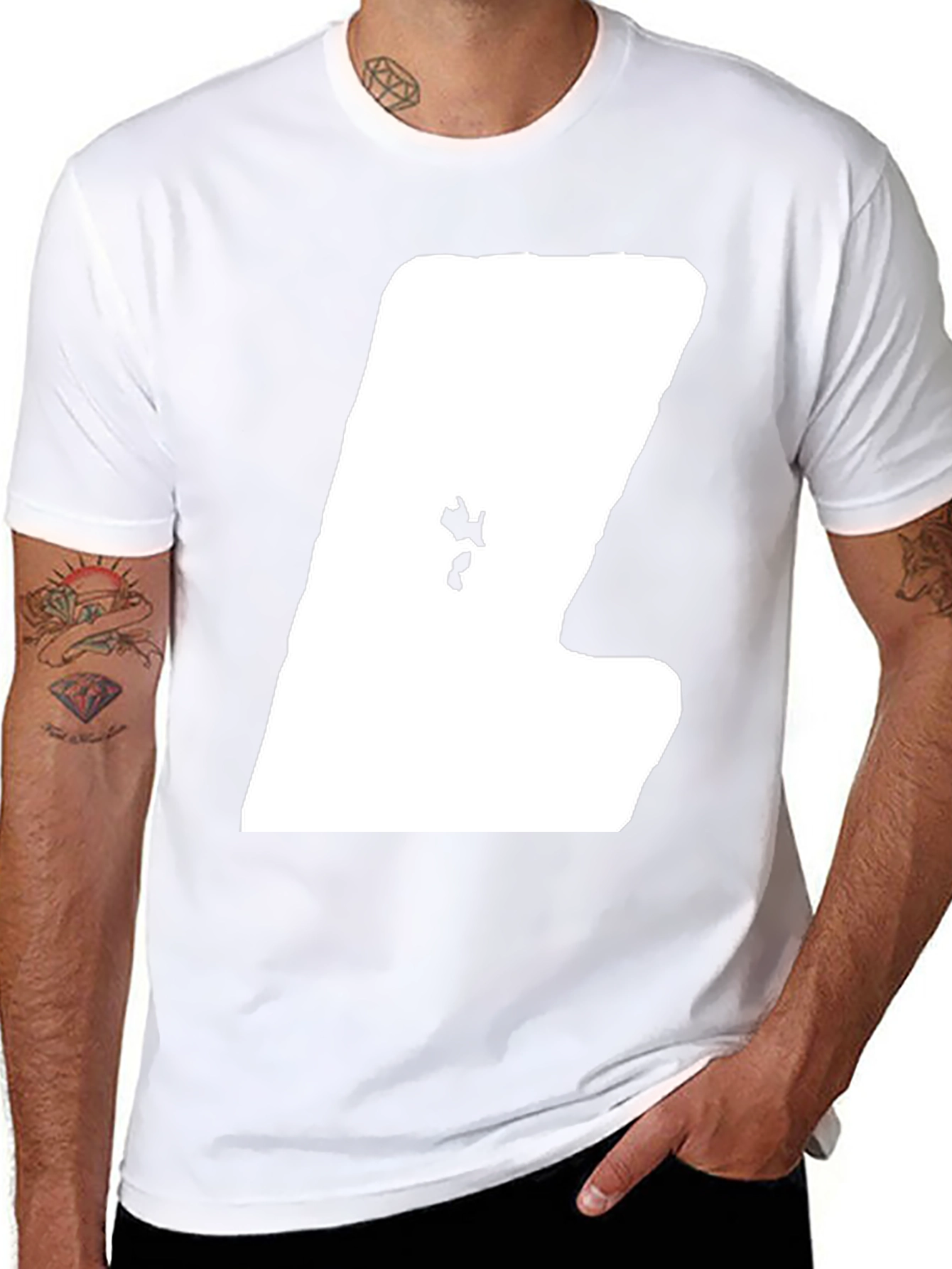 Modern Black Tee with Unique White Graphic