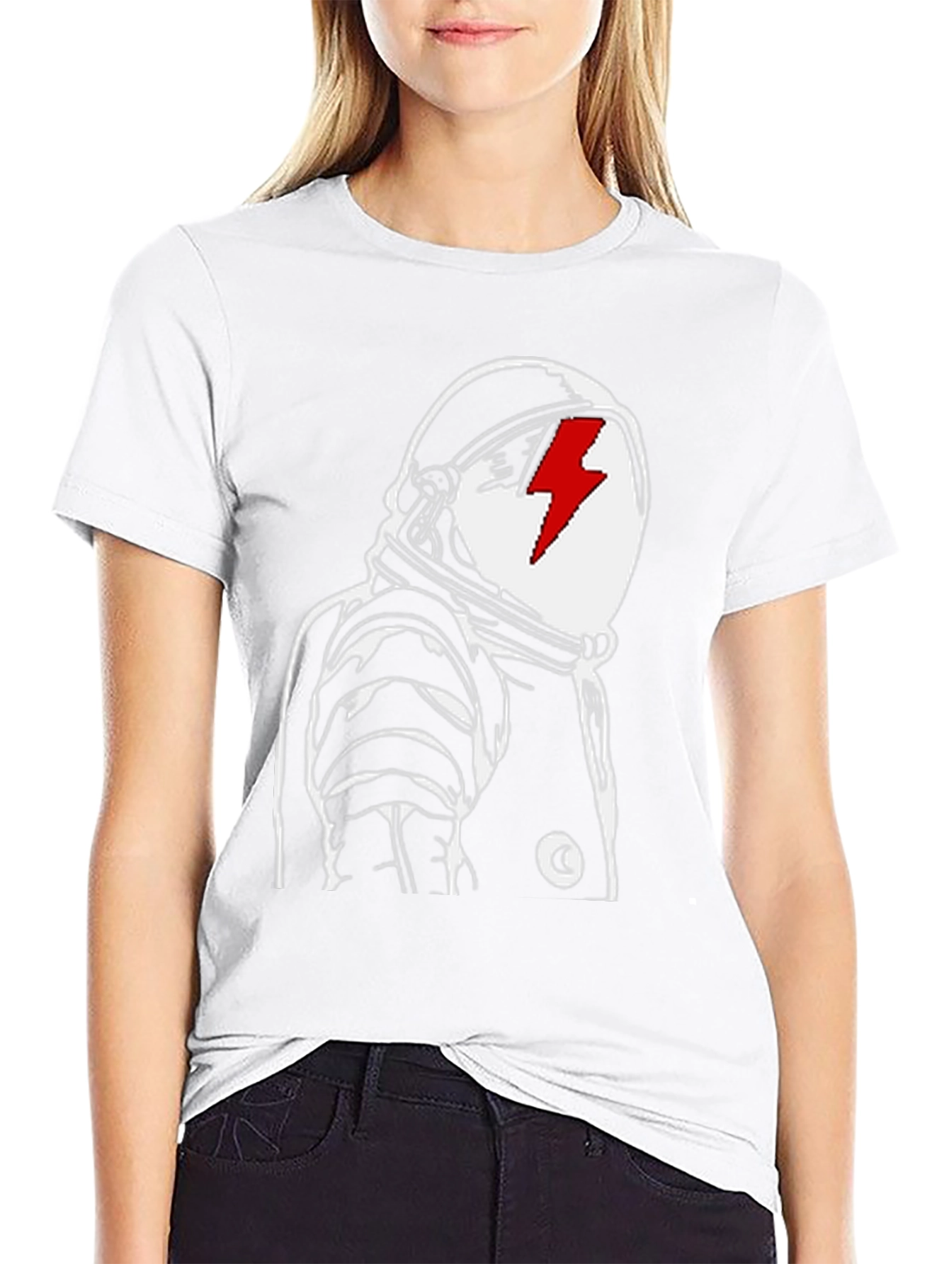 Astronaut Bolt Graphic Tee - Black Cotton