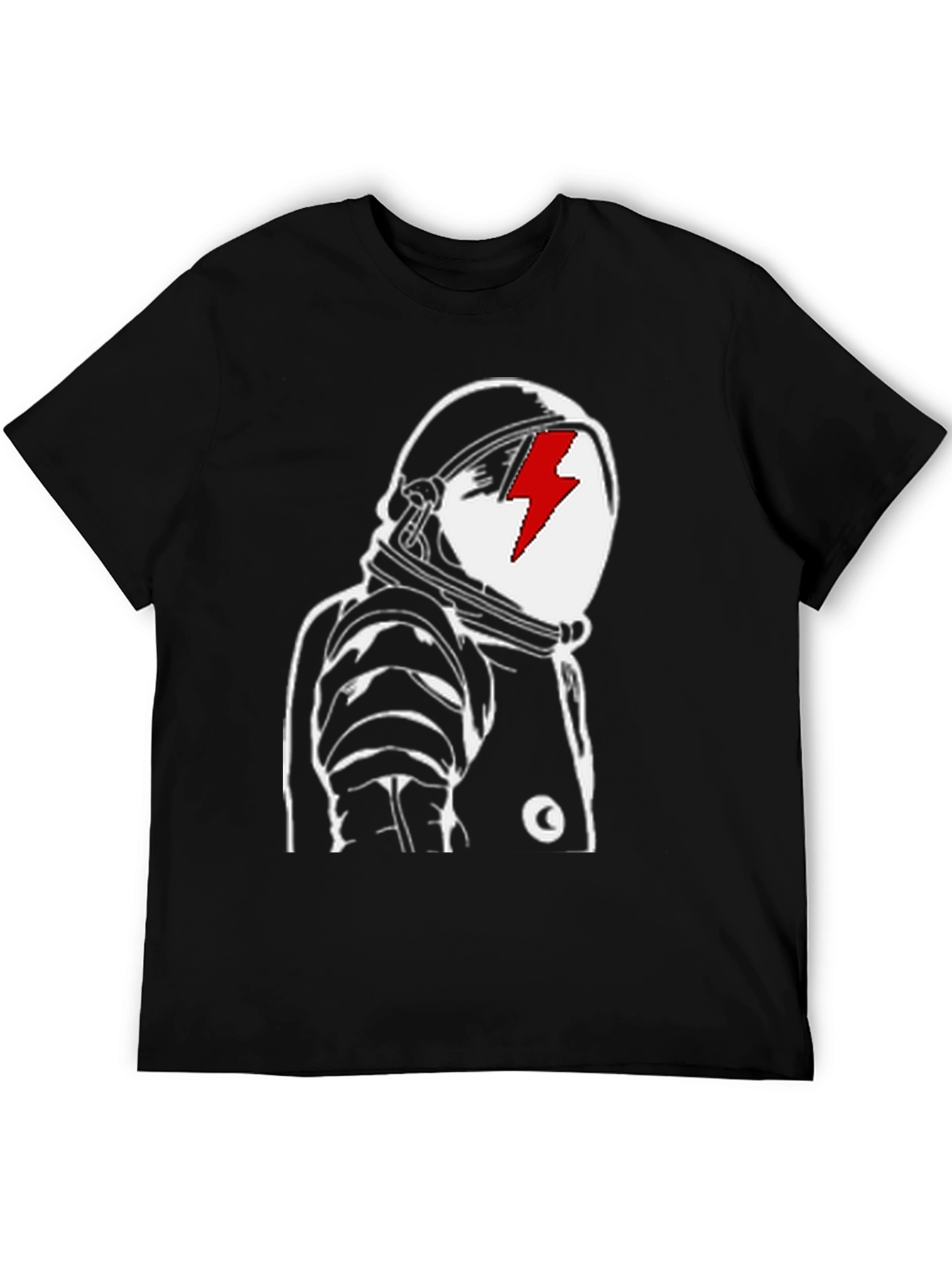Astronaut Bolt Graphic Tee - Black Cotton