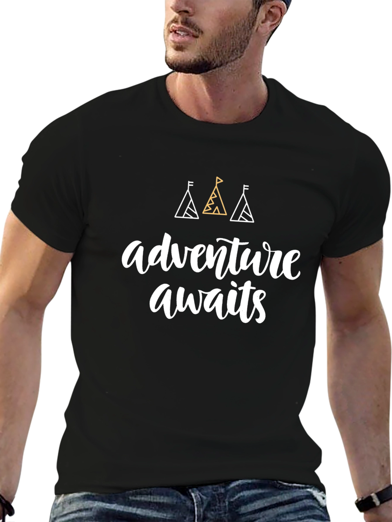 Adventure Awaits Graphic Tee - Unisex Black T-Shirt