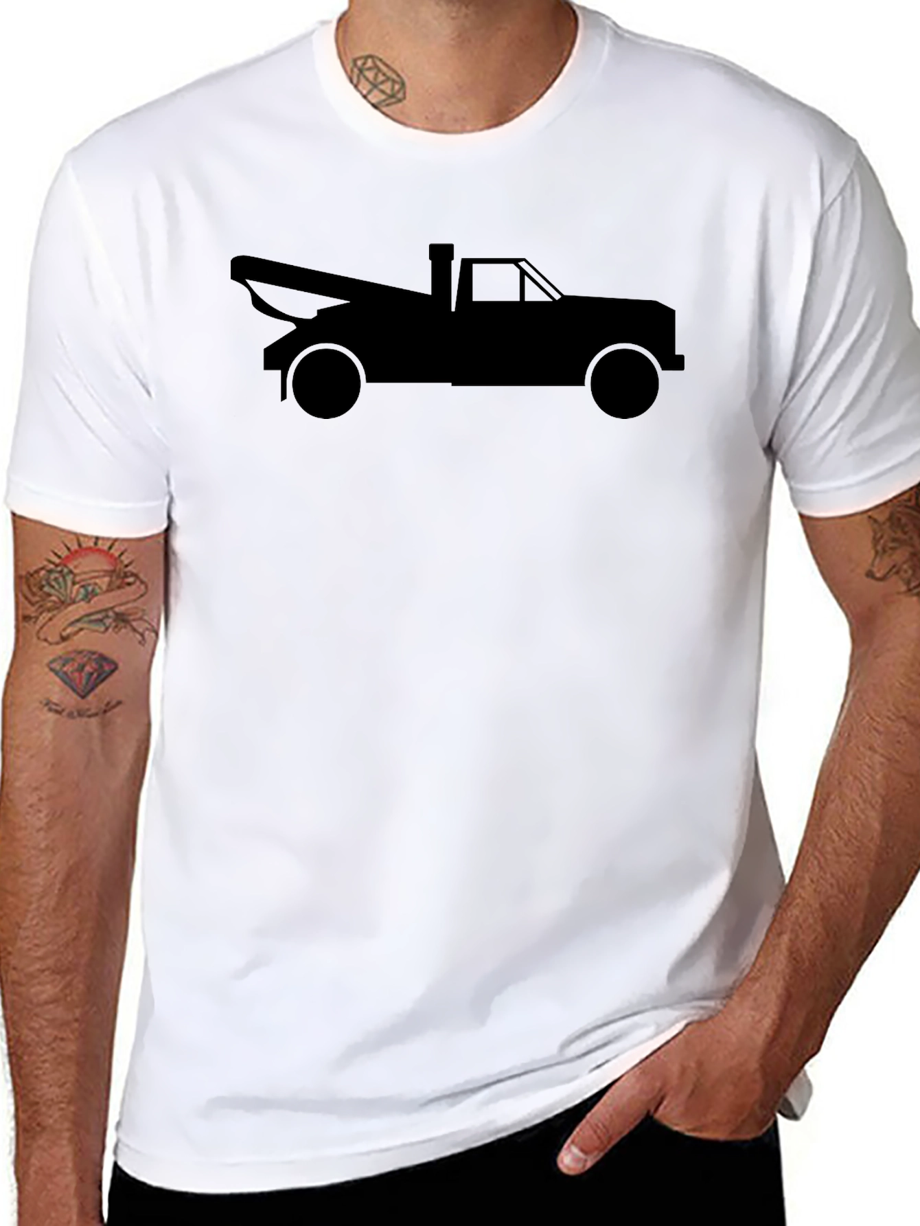 Tow Truck Silhouette Graphic T-Shirt