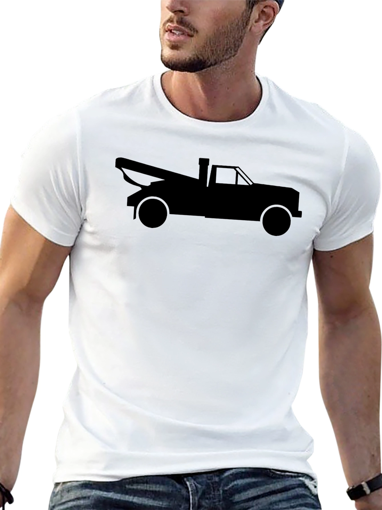 Tow Truck Silhouette Graphic T-Shirt