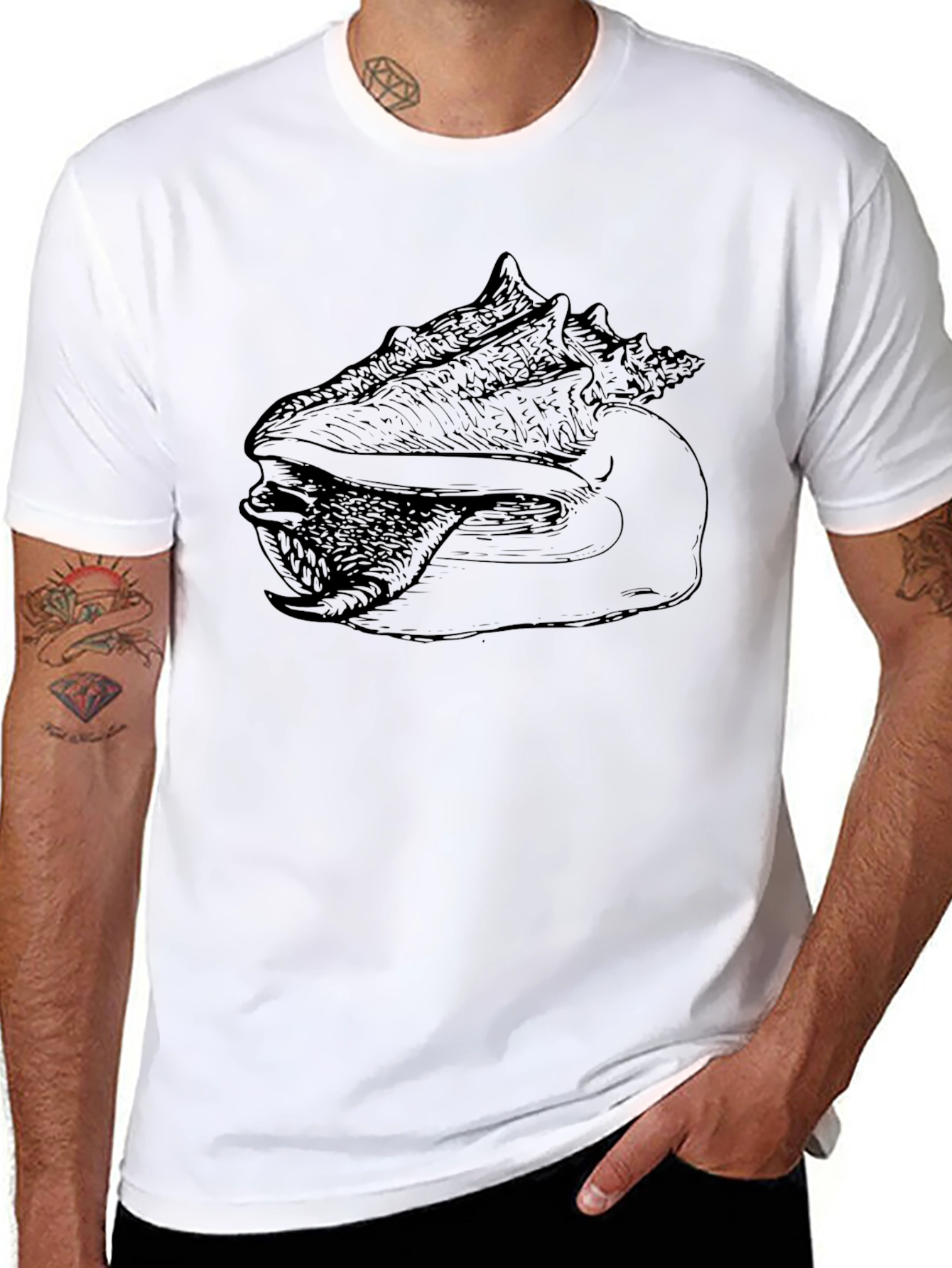 Black Conch Shell Graphic Tee