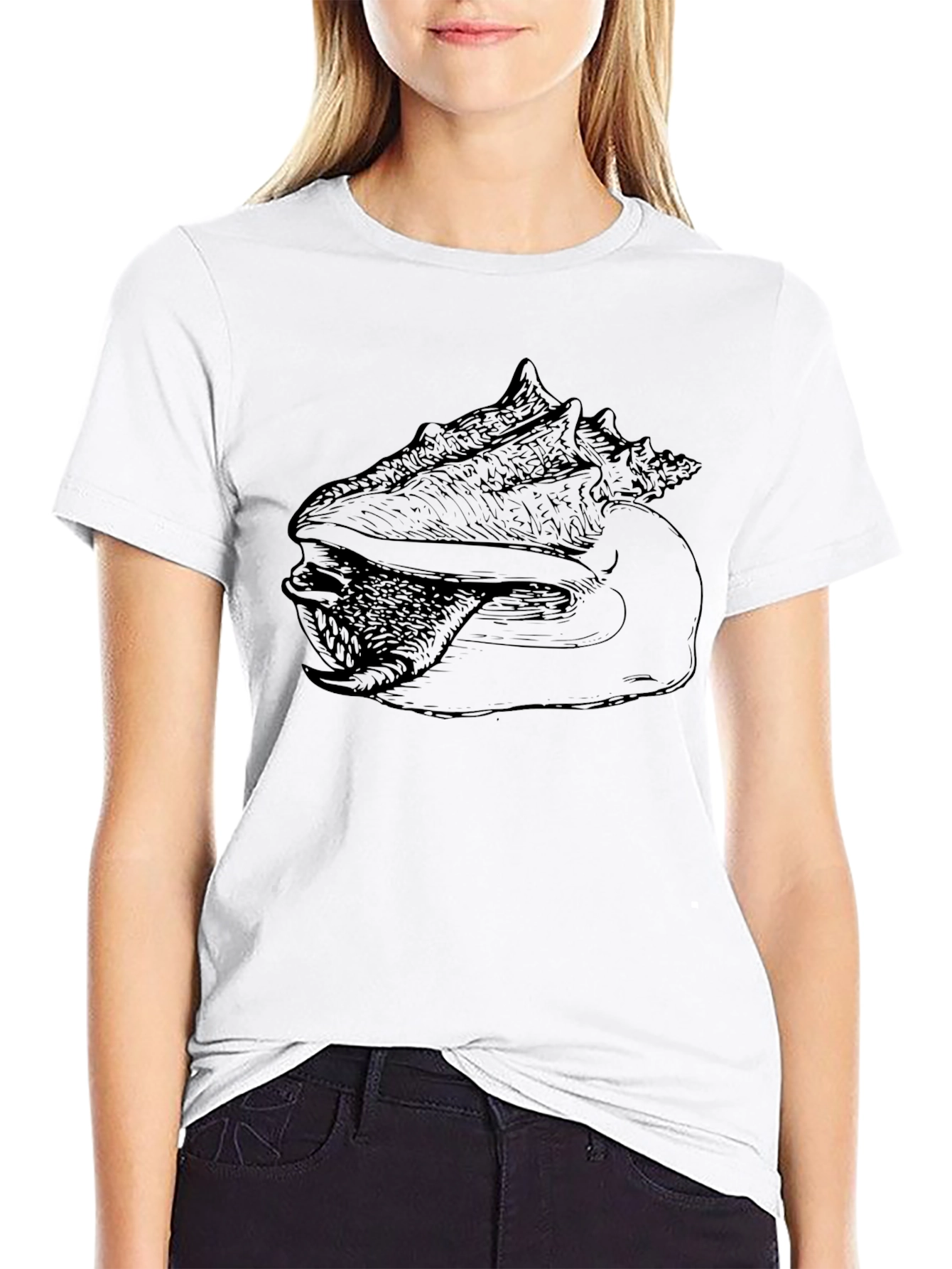 Black Conch Shell Graphic Tee