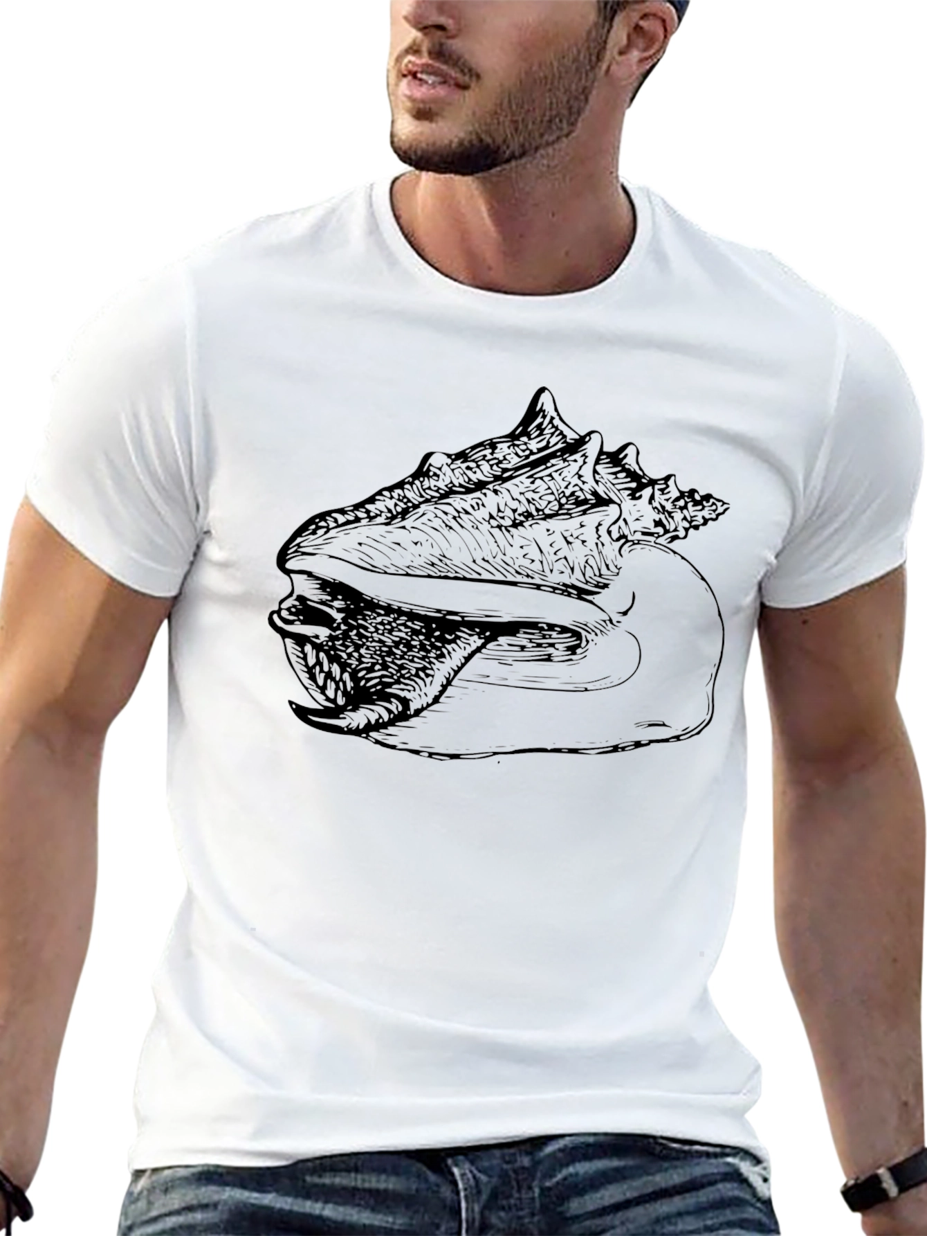 Black Conch Shell Graphic Tee