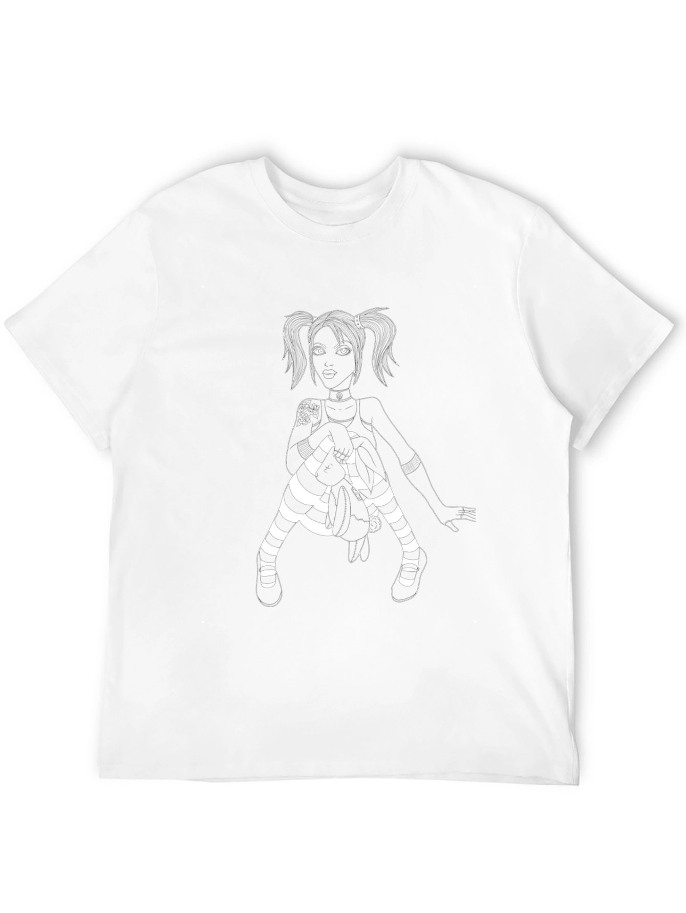 Goth Girl Graphic Tee - Black Cotton Shirt