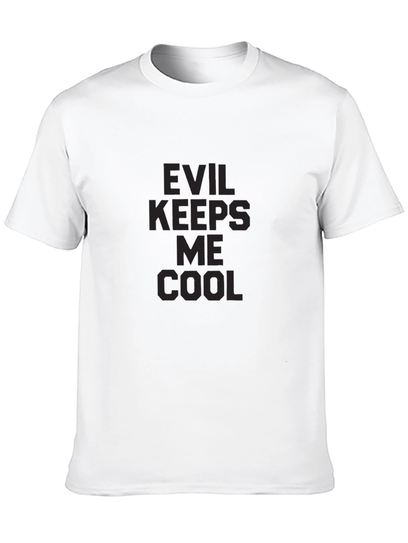 Evil Keeps Me Cool Graphic Tee - Black