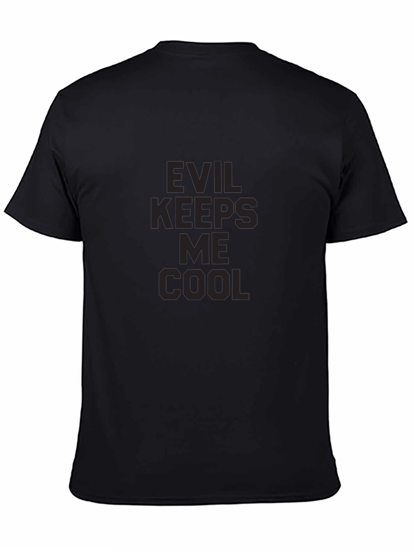 Evil Keeps Me Cool Graphic Tee - Black