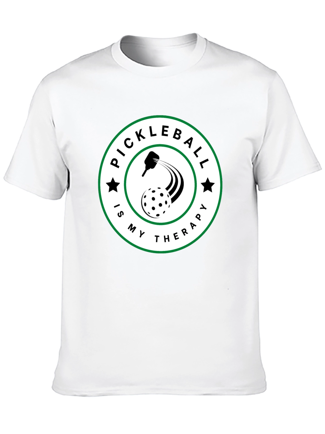 Pickleball Therapy T-Shirt - Black Crew Neck