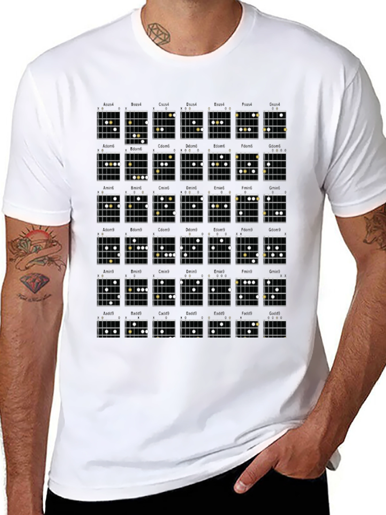 Guitar Chords Graphic T-Shirt - Musician Apparel