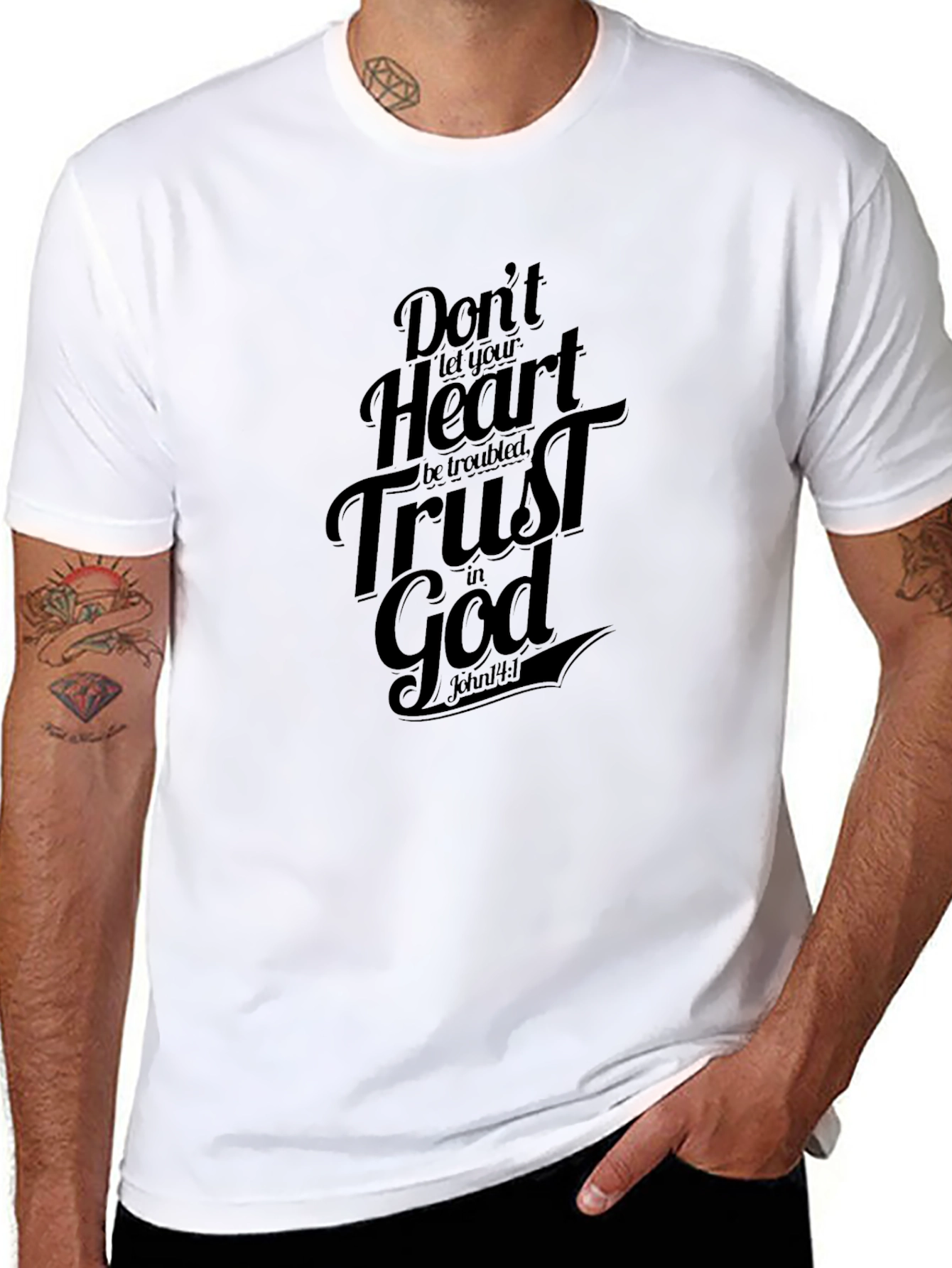 Trust in God Black T-Shirt - Religious Faith Apparel