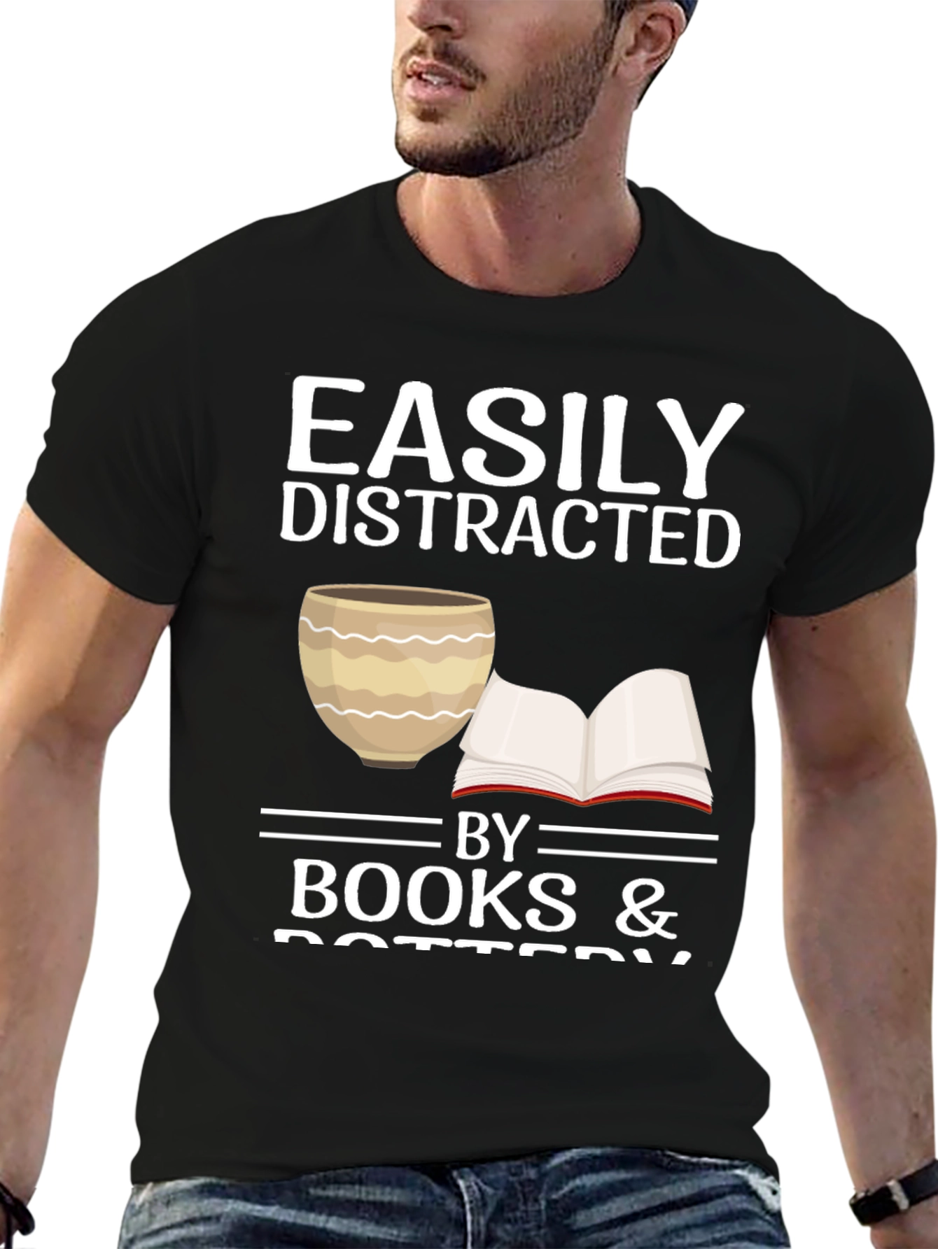 Easily Distracted by Books & Pottery T-Shirt