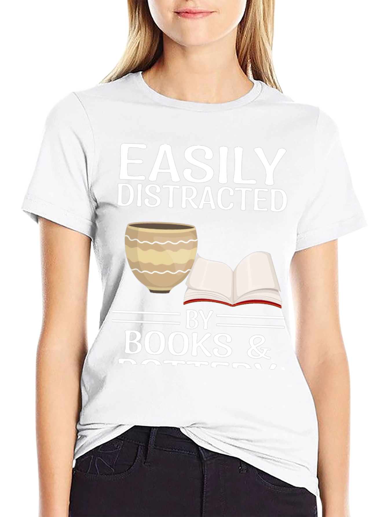 Easily Distracted by Books & Pottery T-Shirt
