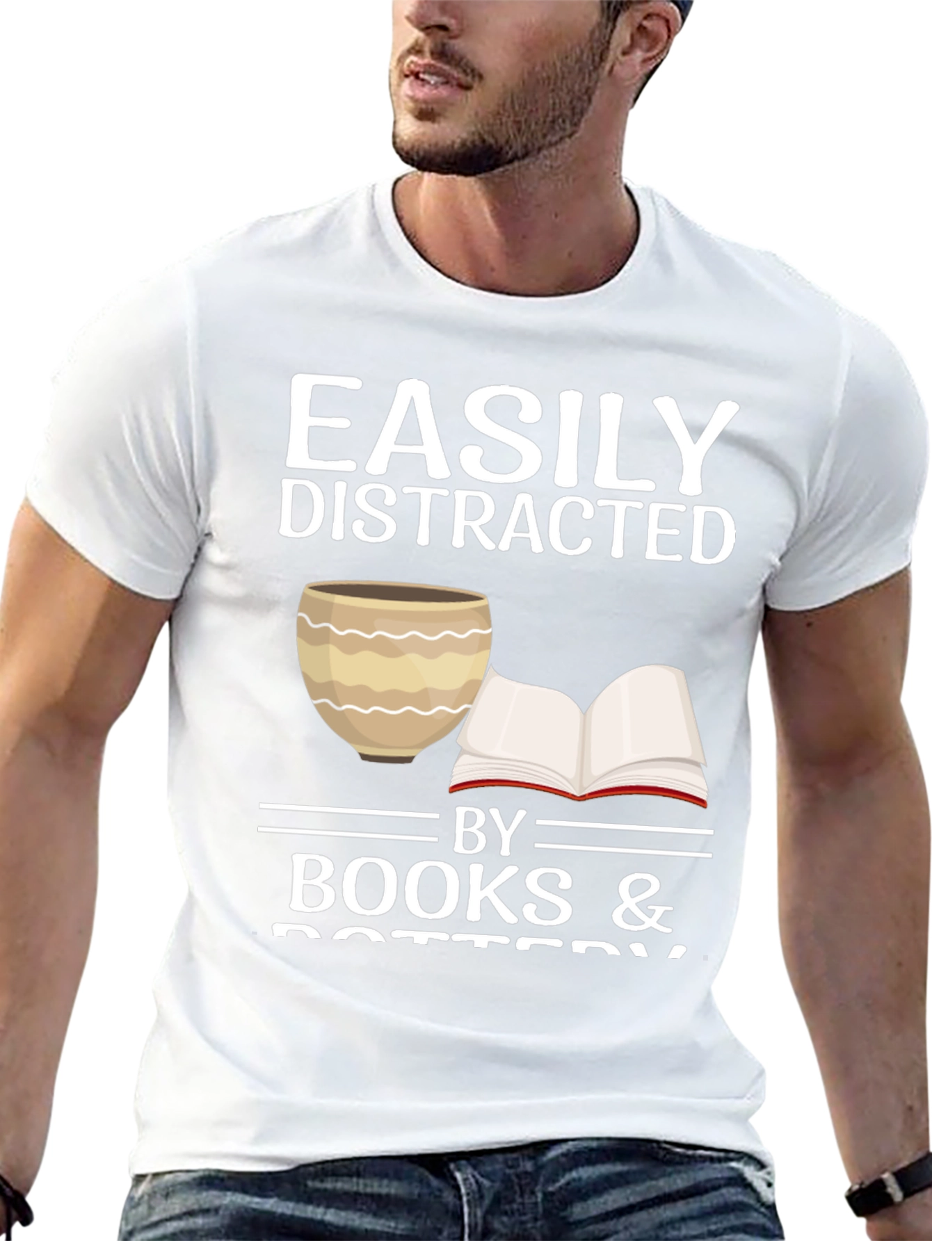 Easily Distracted by Books & Pottery T-Shirt