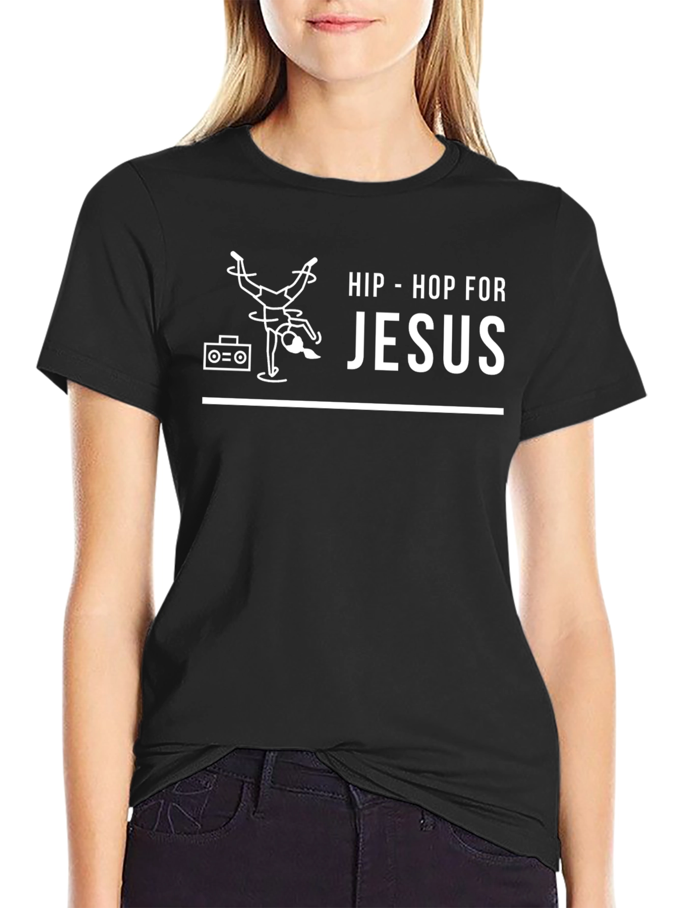 Hip Hop for Jesus Graphic T-Shirt - Black